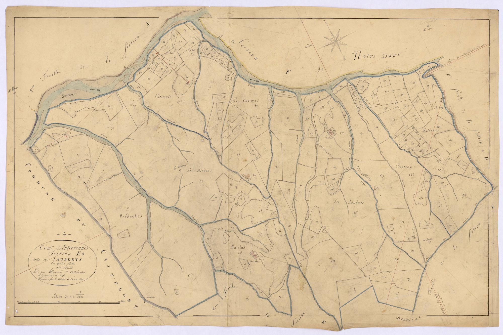 ENTREVENNES - Section E, Les Jauberts.