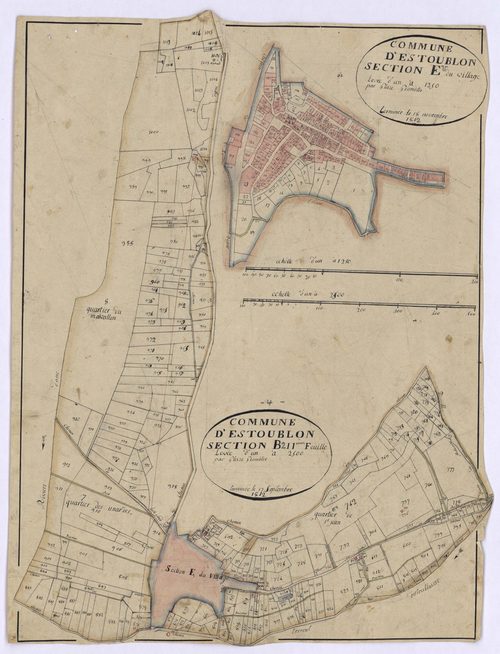 ESTOUBLON - Section B, l'Eouviére, section E, le Village.