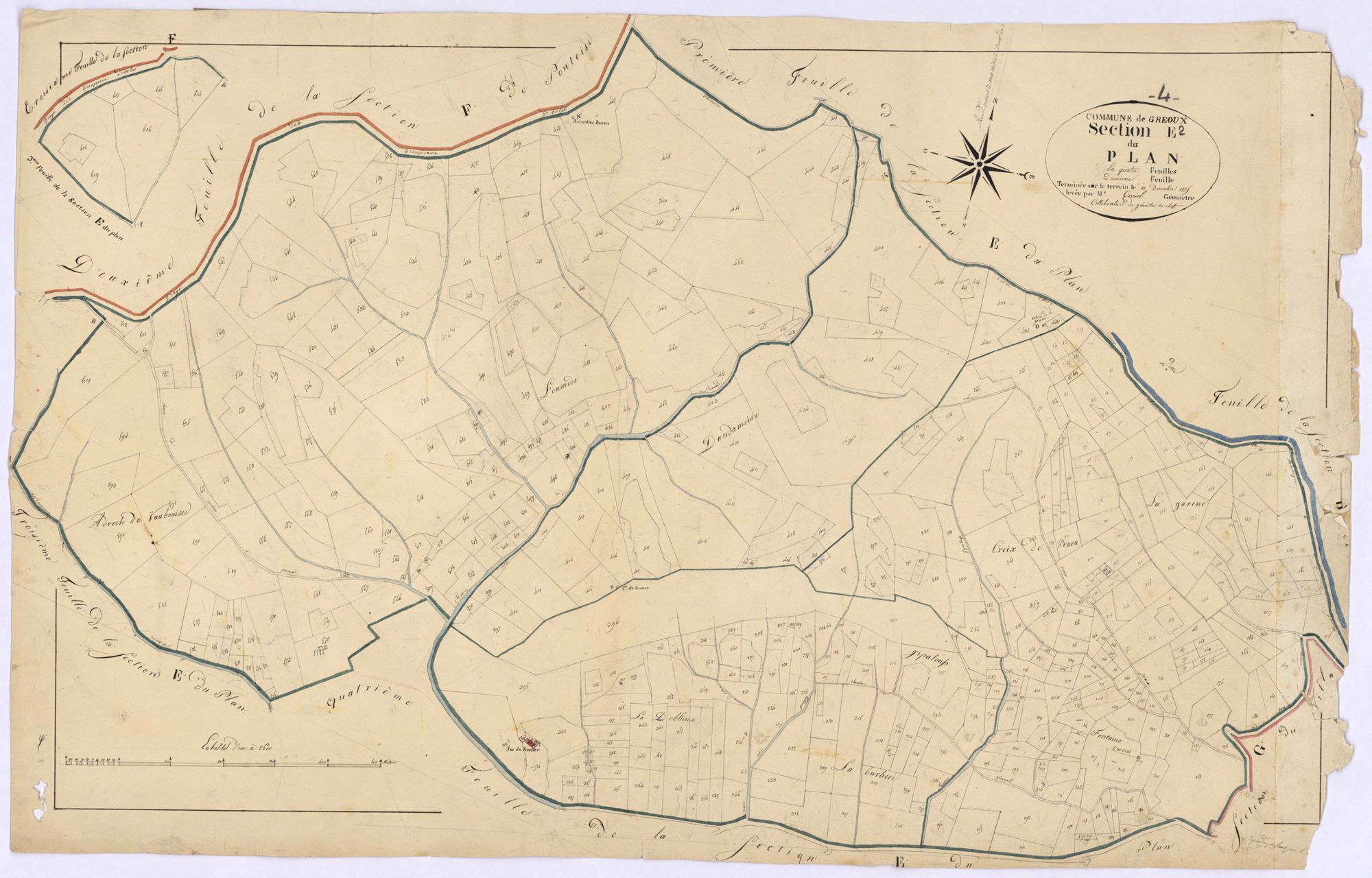 GREOUX - Section E, le Plan.