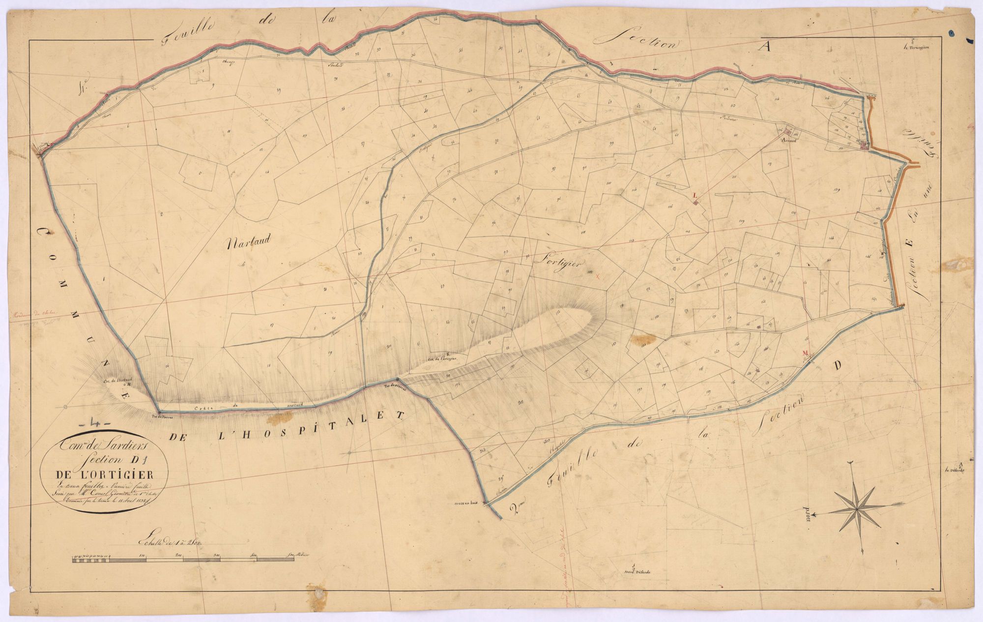 LARDIERS - Section D, l'Ortigier.