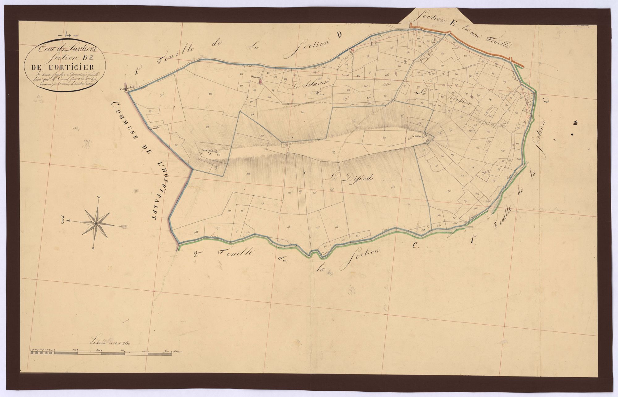 LARDIERS - Section D, l'Ortigier.