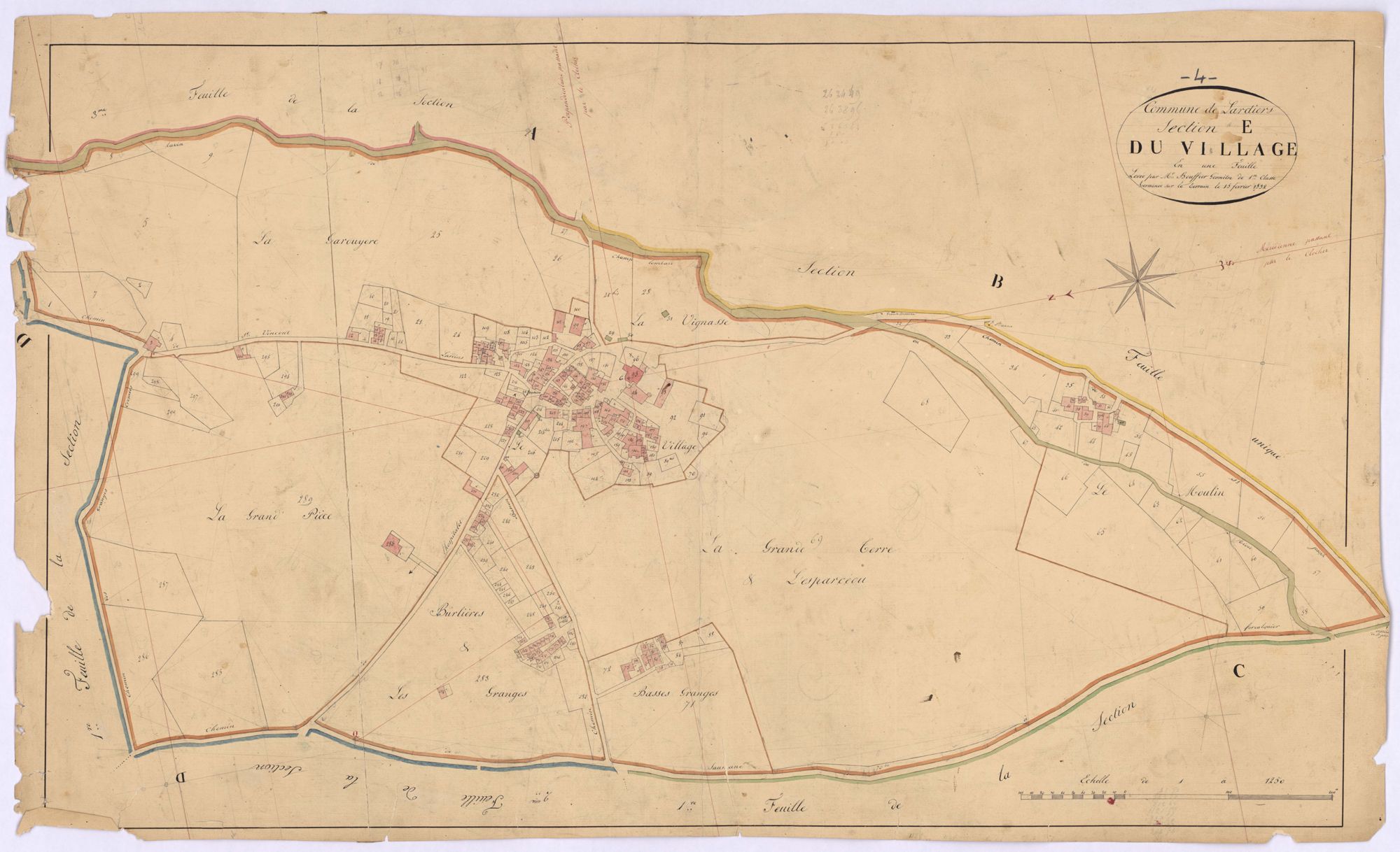 LARDIERS - Section E, le Village.