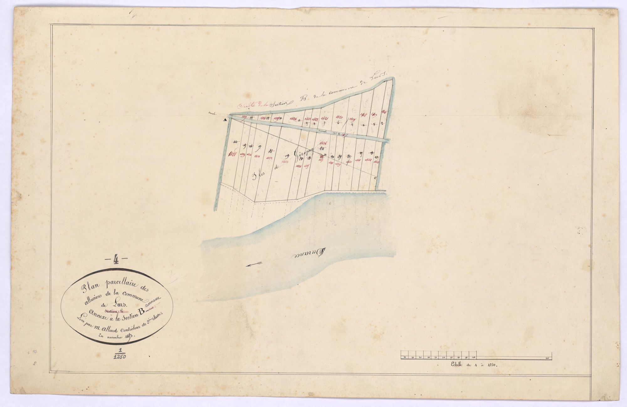 LURS - Plan parcellaire des alluvions de la commune.