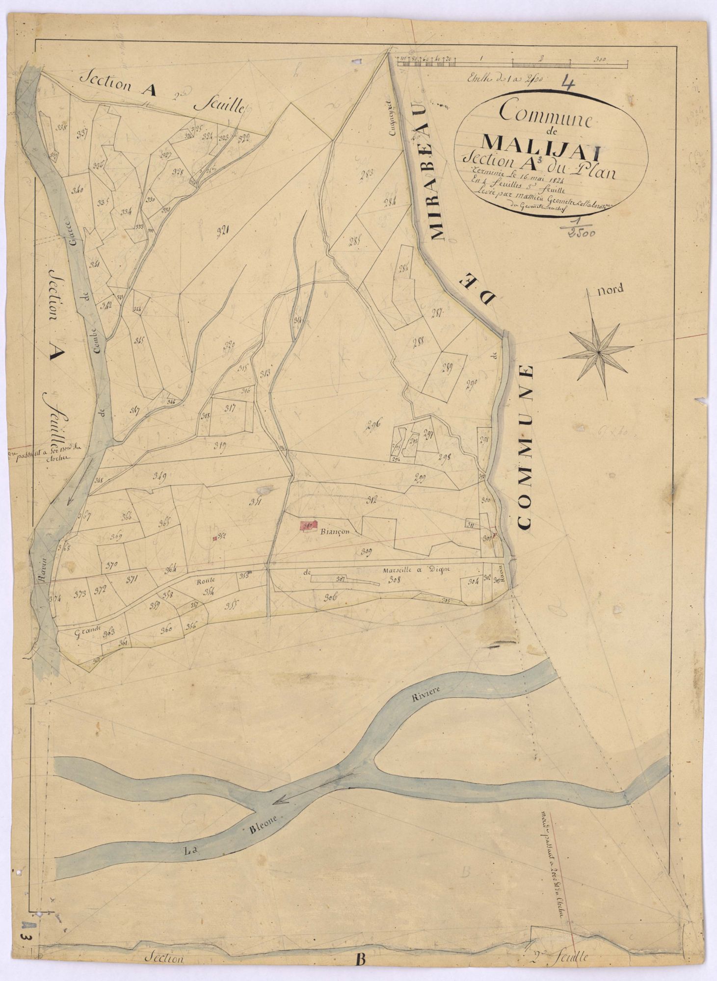 MALIJAI - Section A, le Plan.