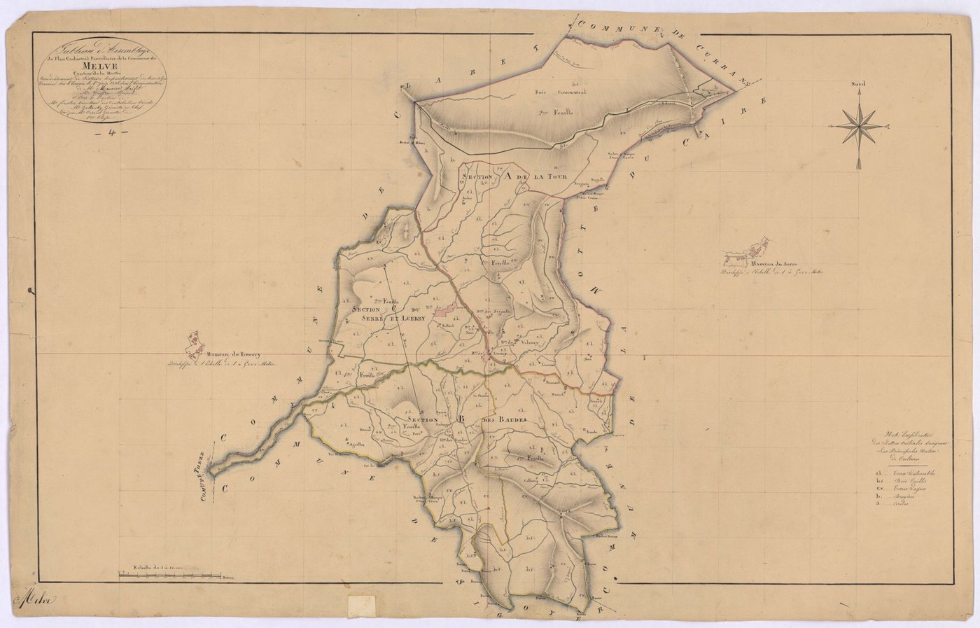 MELVE - Tableau d'assemblage de la commune de Melve.