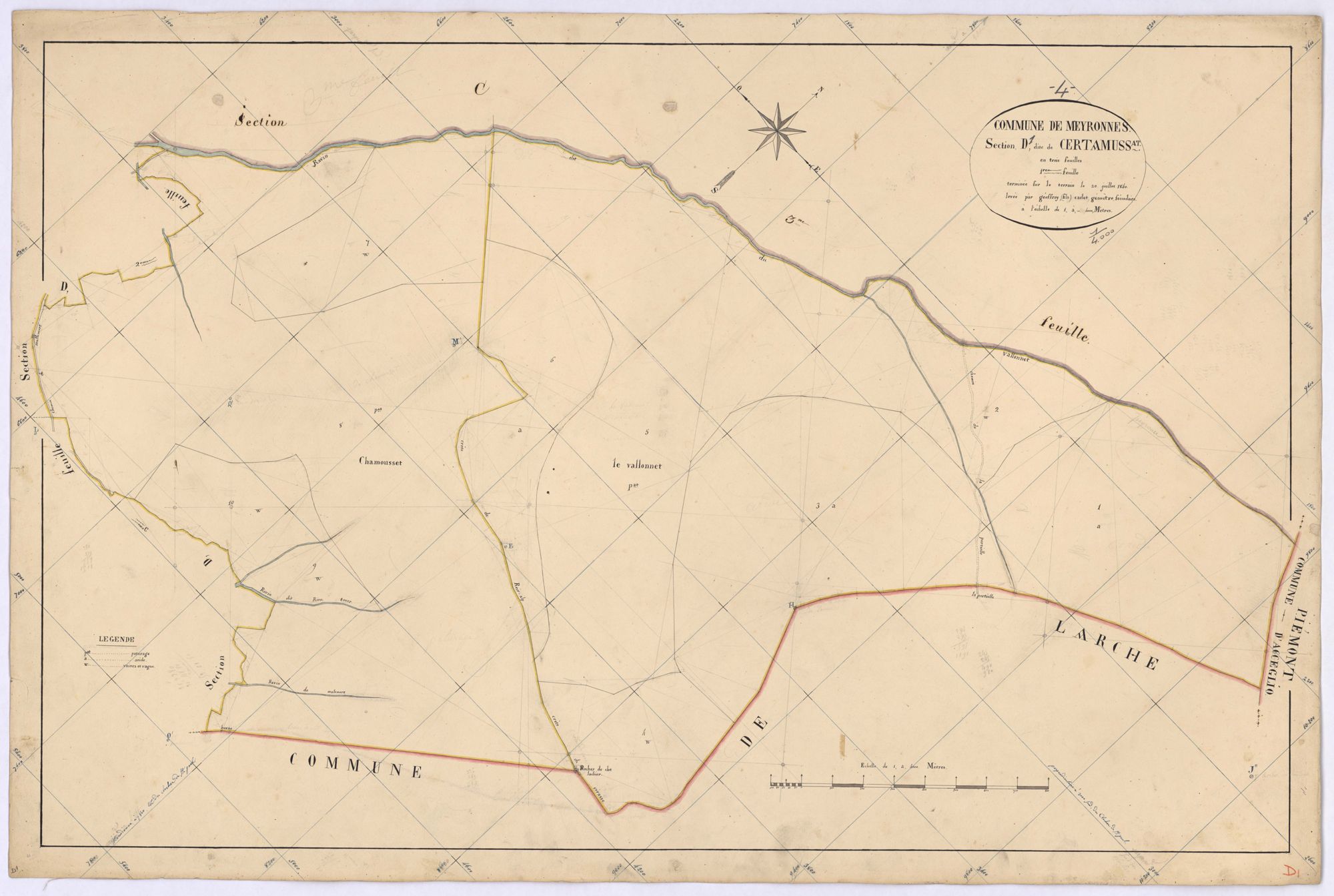MEYRONNES - Section D, Certamussat.