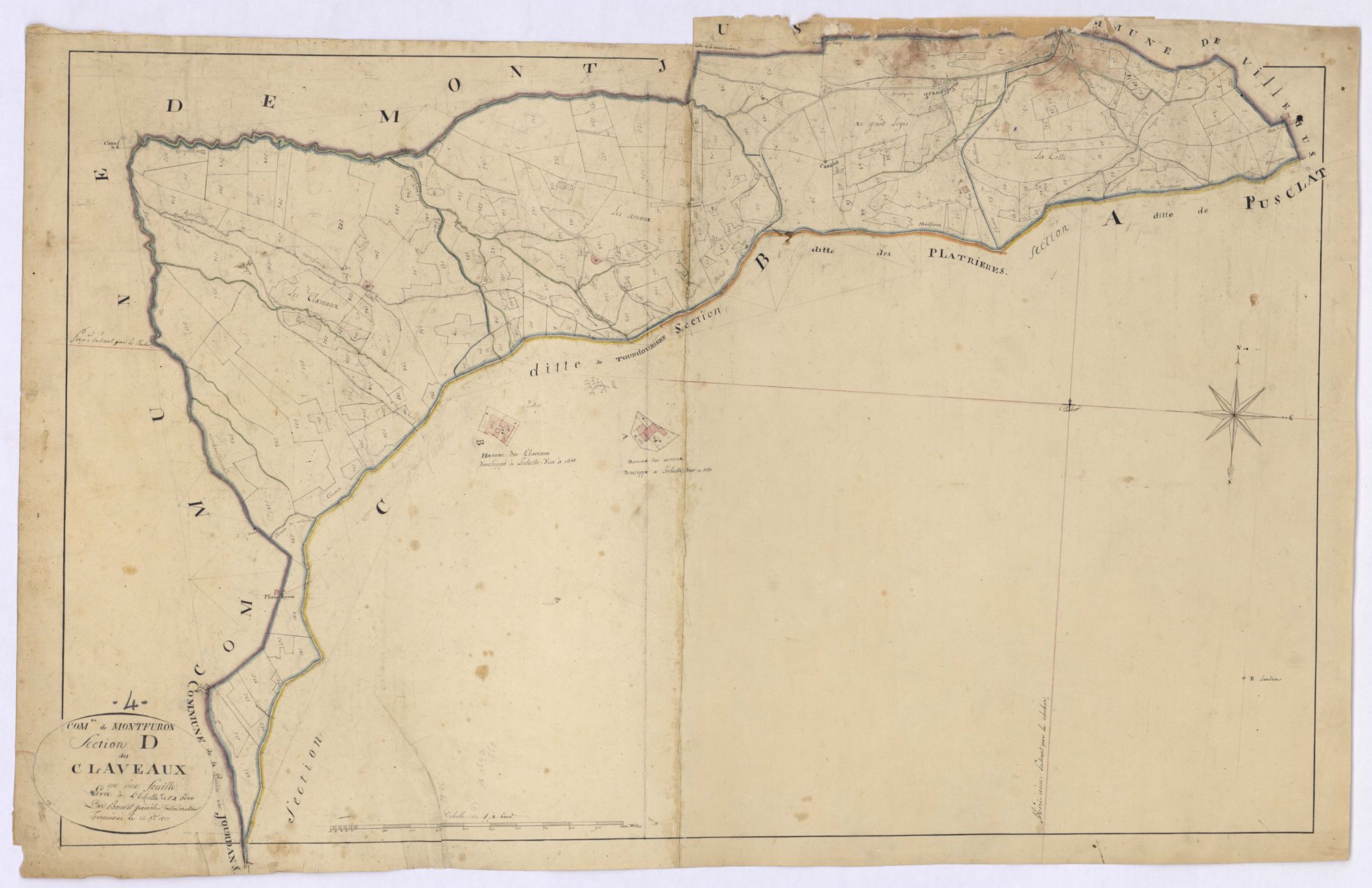 MONTFURON - Section D, les Claveaux.