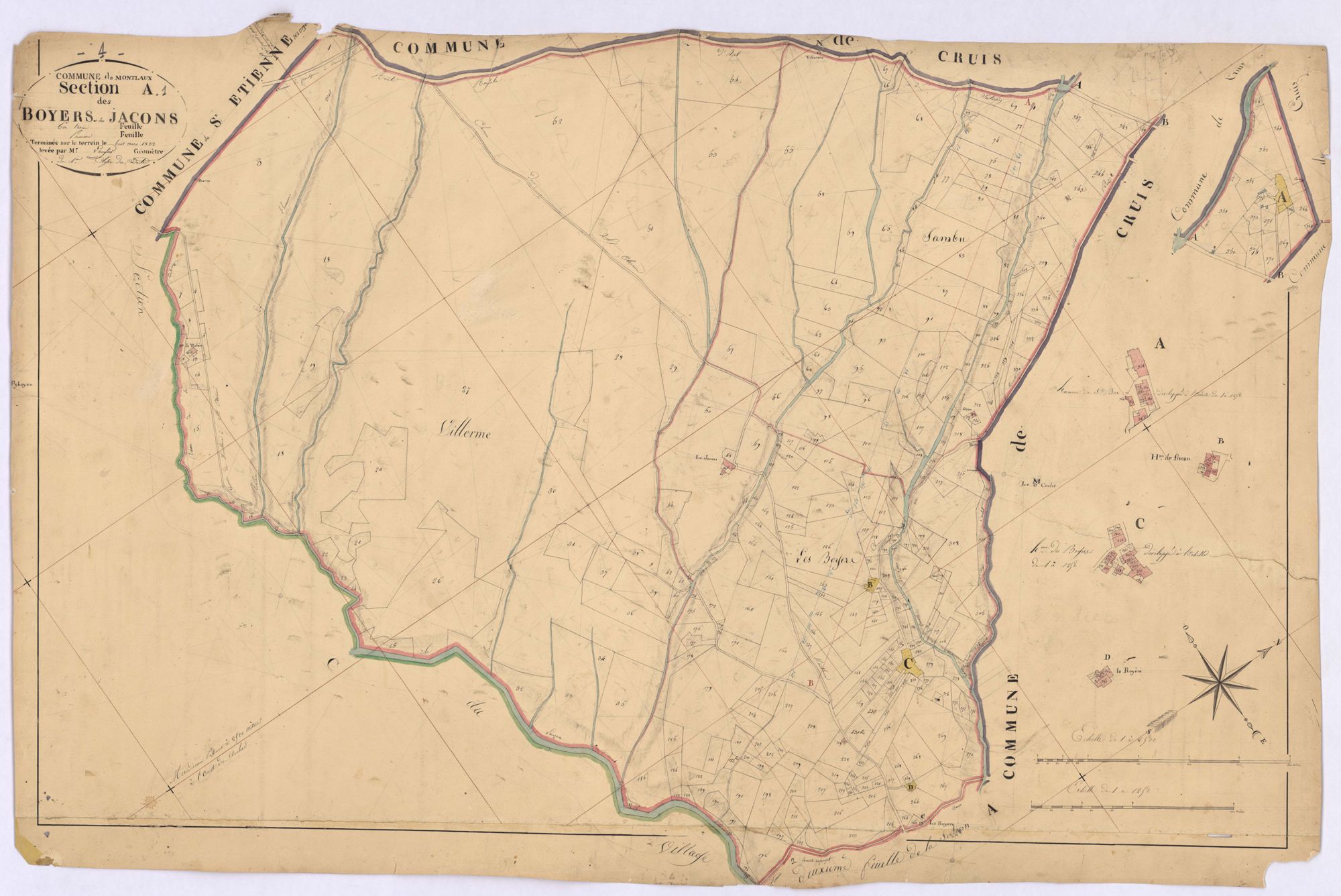 MONTLAUX - Section A, les Boyers et les Jacons.