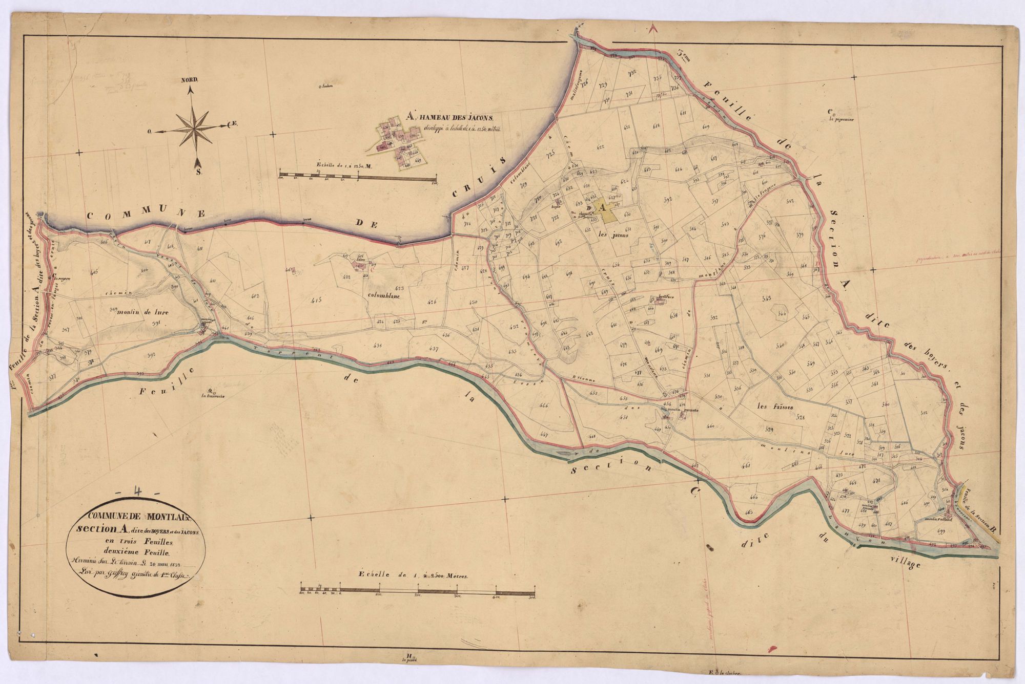 MONTLAUX - Section A, les Boyers et les Jacons.