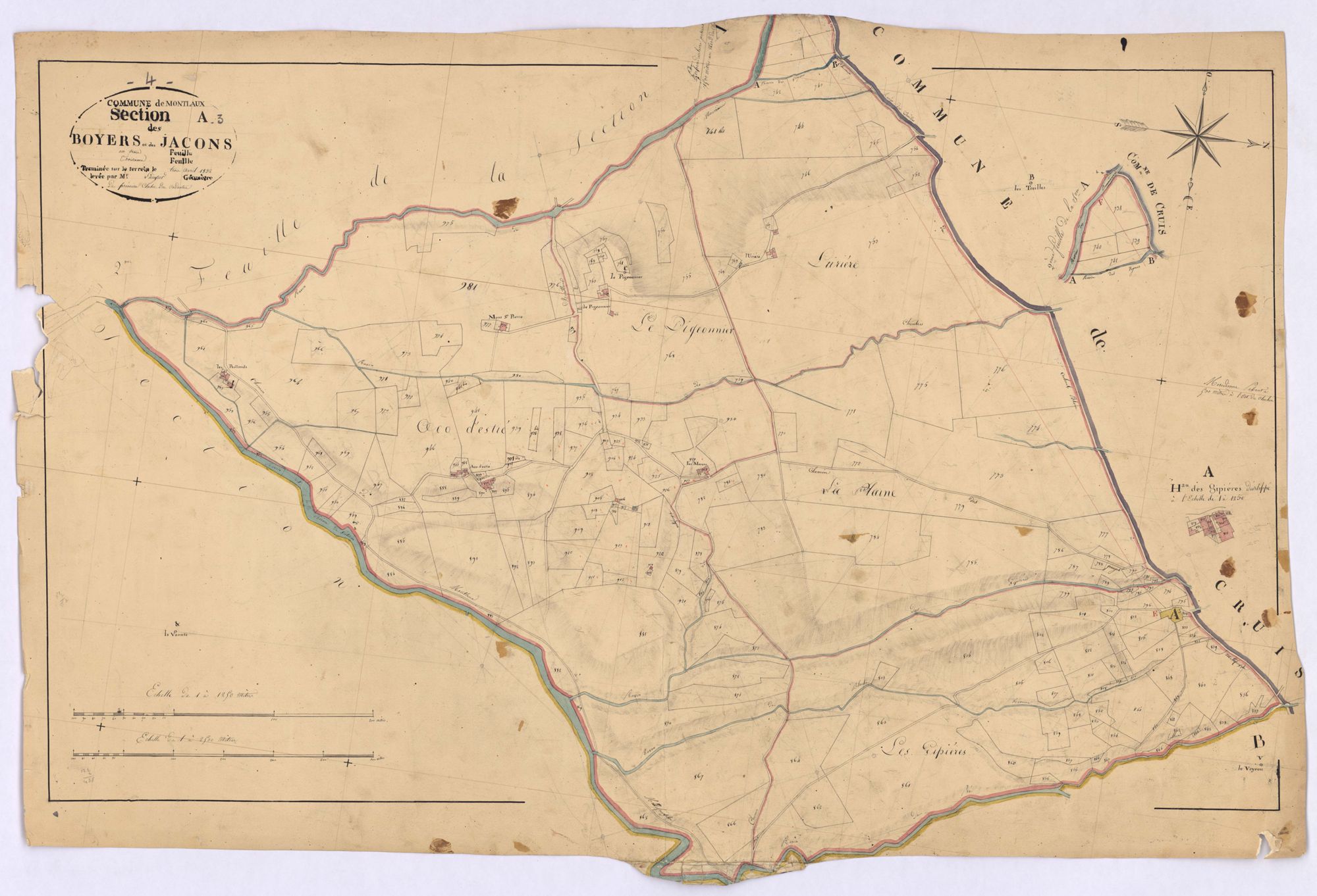MONTLAUX - Section A, les Boyers et les Jacons.