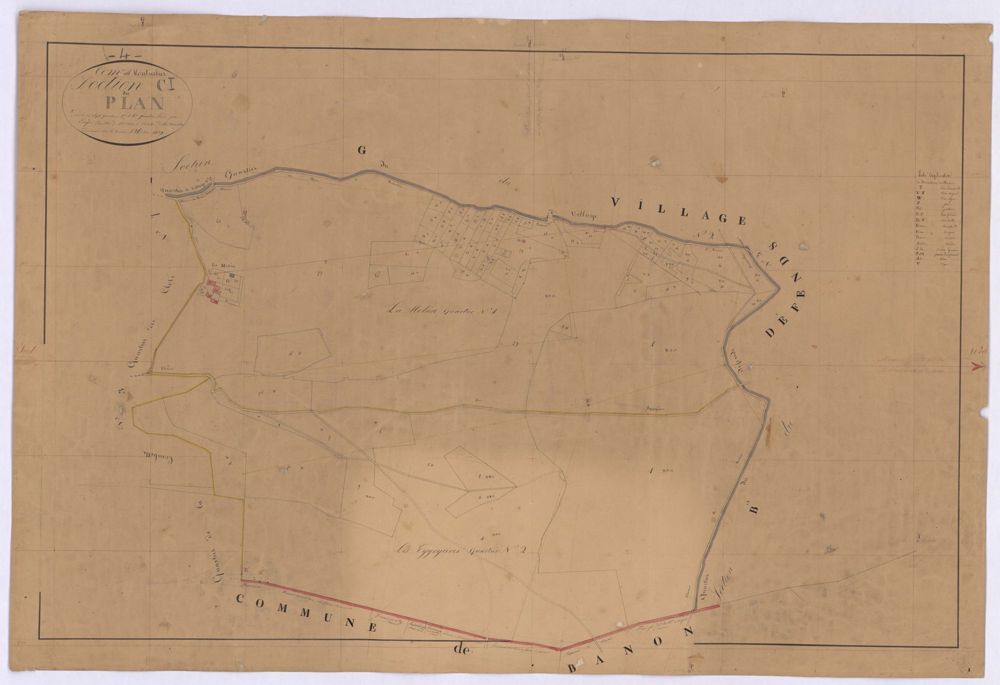 MONTSALIER - Section C, le Plan.
