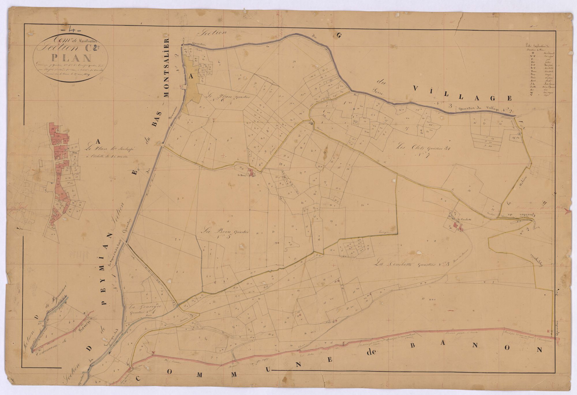 MONTSALIER - Section C, le Plan.