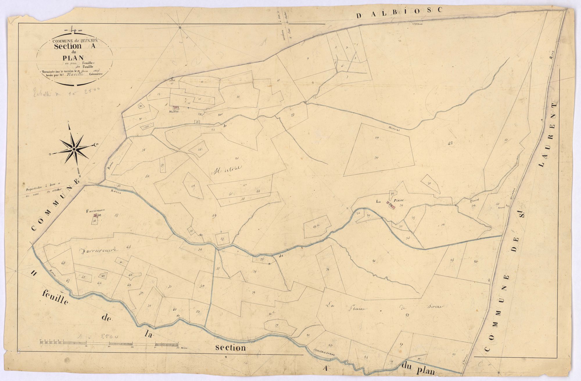 QUINSON - Section A, le Plan.