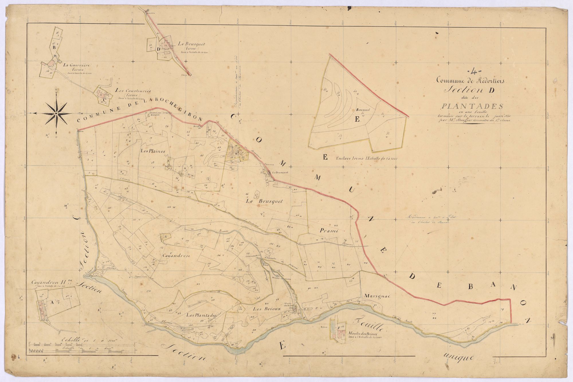 REDORTIERS - Section D, les Plantades.