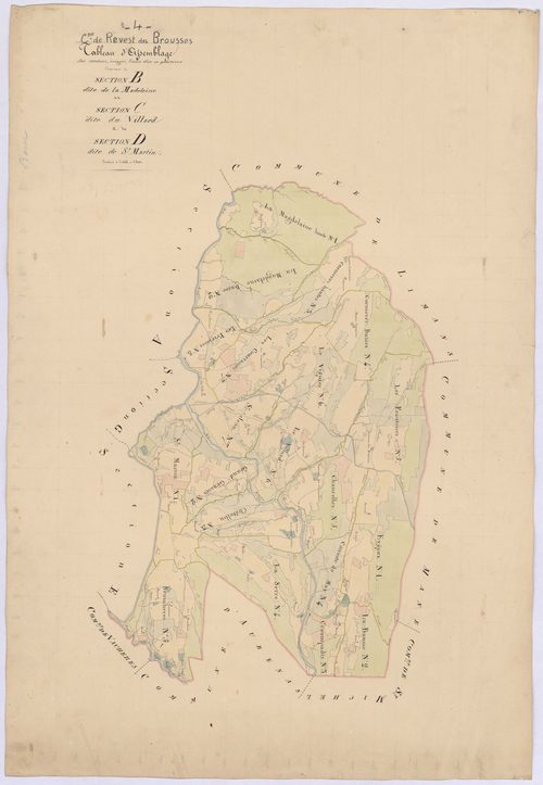 REVEST-DES-BROUSSES - Sections B, Madeleine. C, le Villard, D, Saint-Martin.
