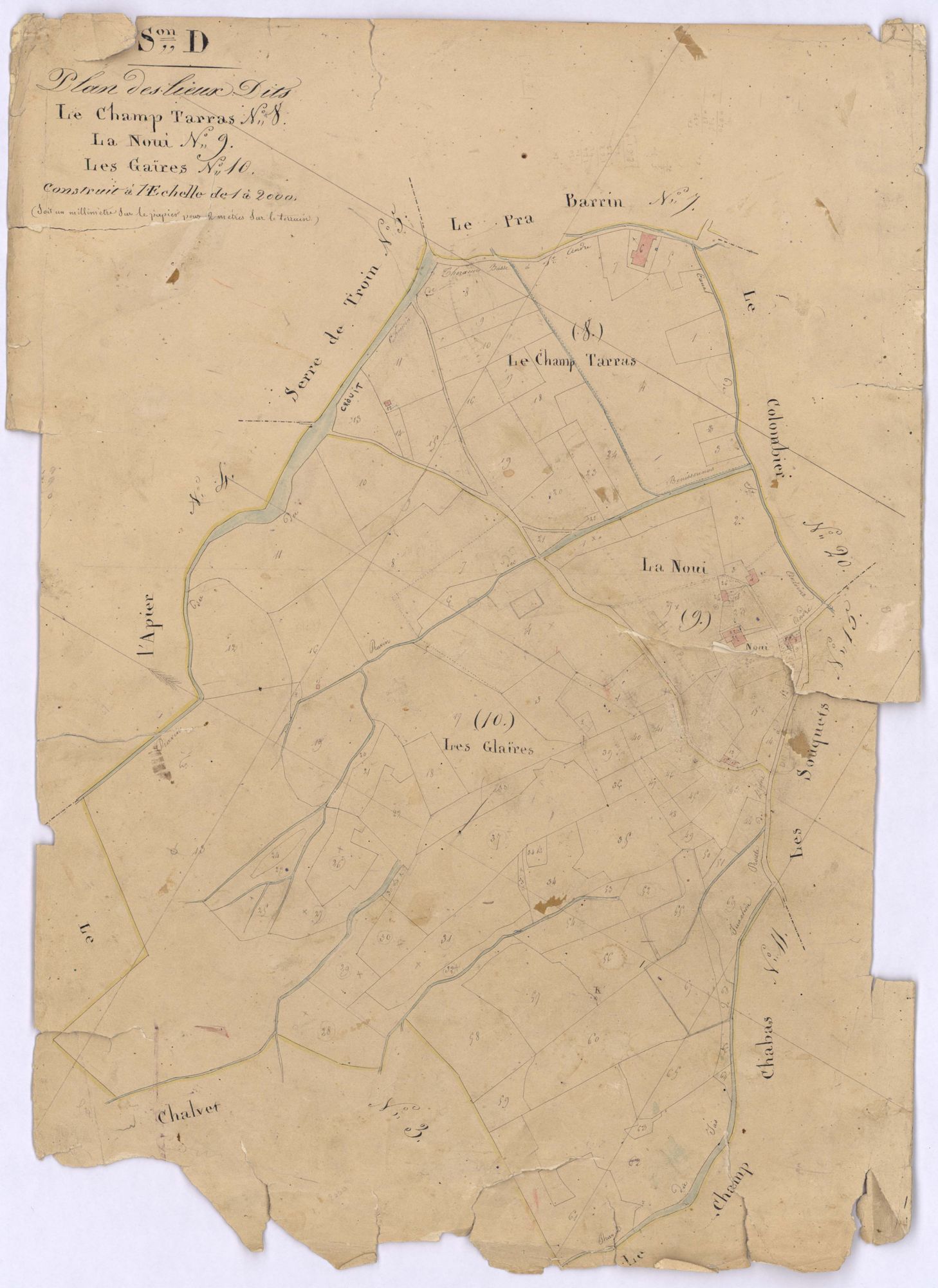 SAINT-ANDRE-LES-ALPES - Section D, champ Tarras, La Noui, Les Gaïres.