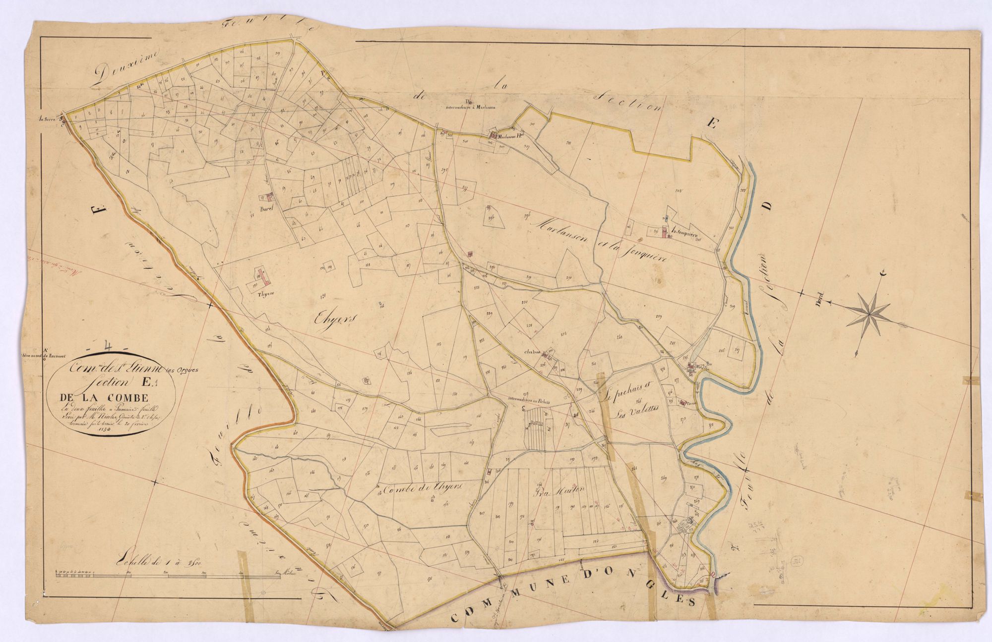 SAINT-ETIENNE-LES-ORGUES - Section E, La Combe.