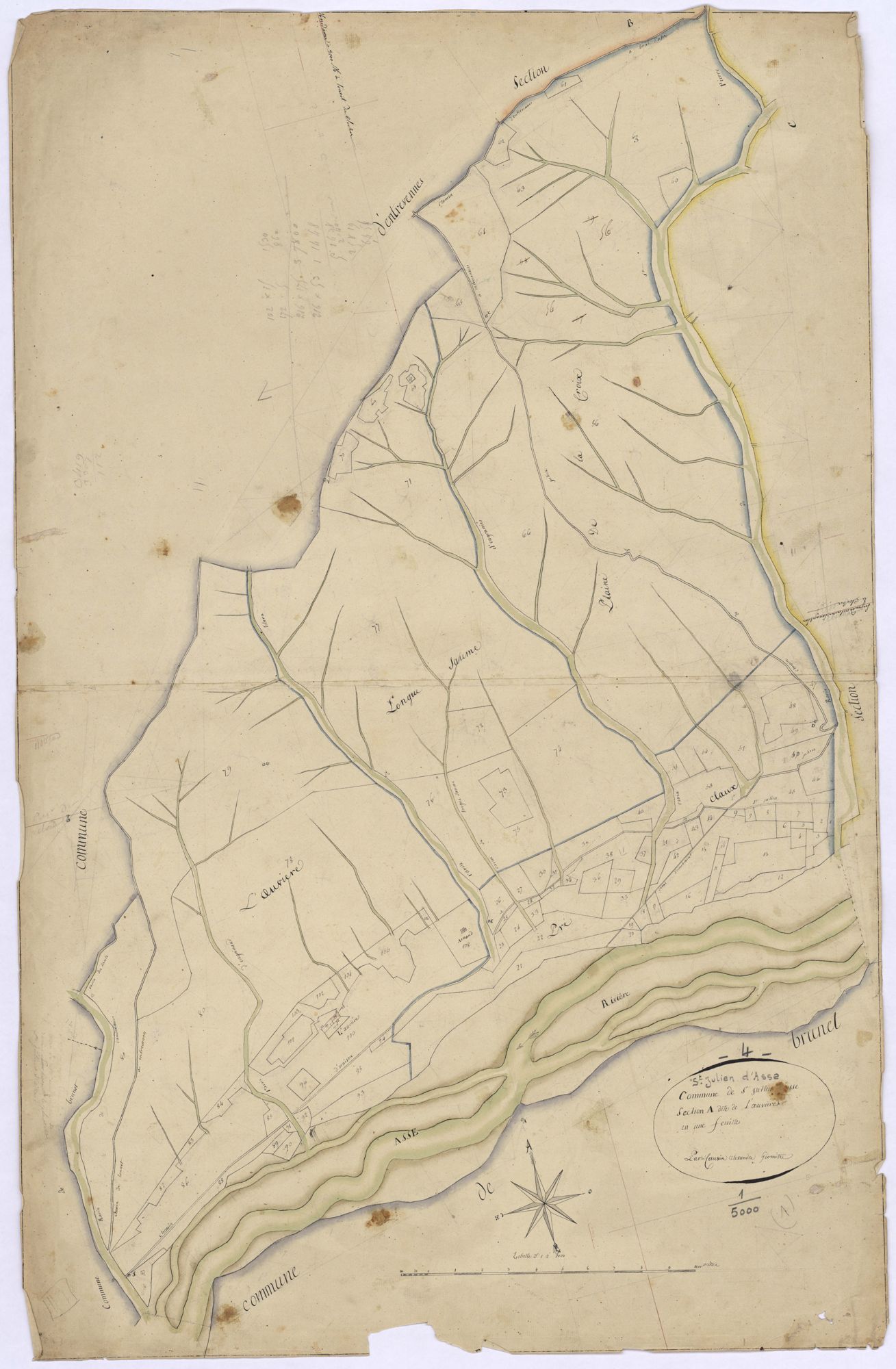 SAINT-JULIEN-D'ASSE - Section A, l'Eouvieres.