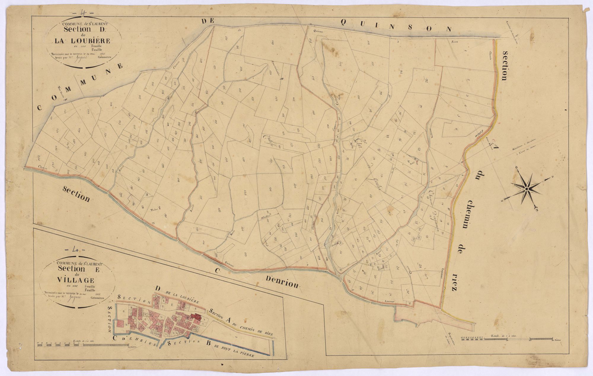 SAINT-LAURENT-DU-VERDON - Sections D, les Loubiéres, E, le Village.