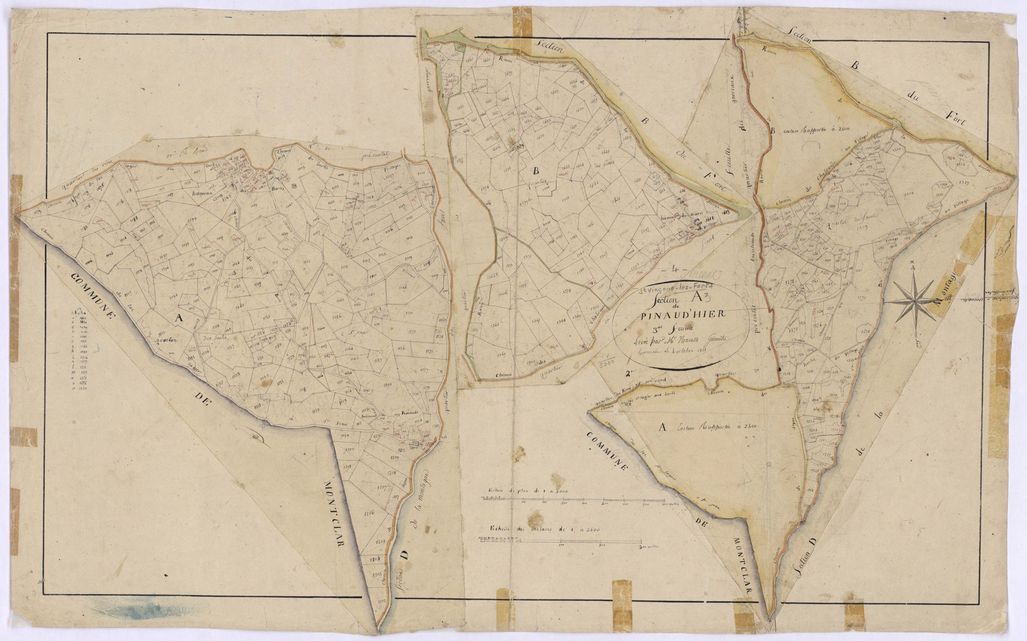 SAINT-VINCENT-LES-FORTS - Section A, Pinaud'Hier.