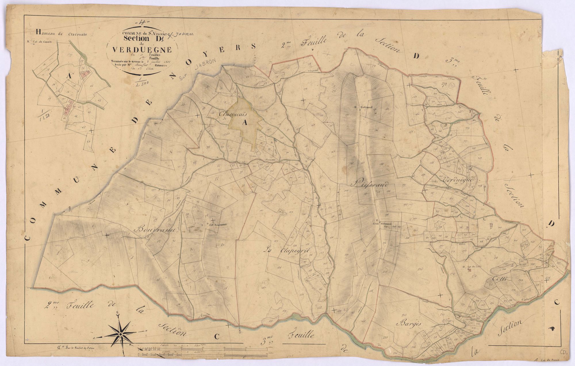 SAINT-VINCENT-SUR-JABRON - Section D, Verduegne.