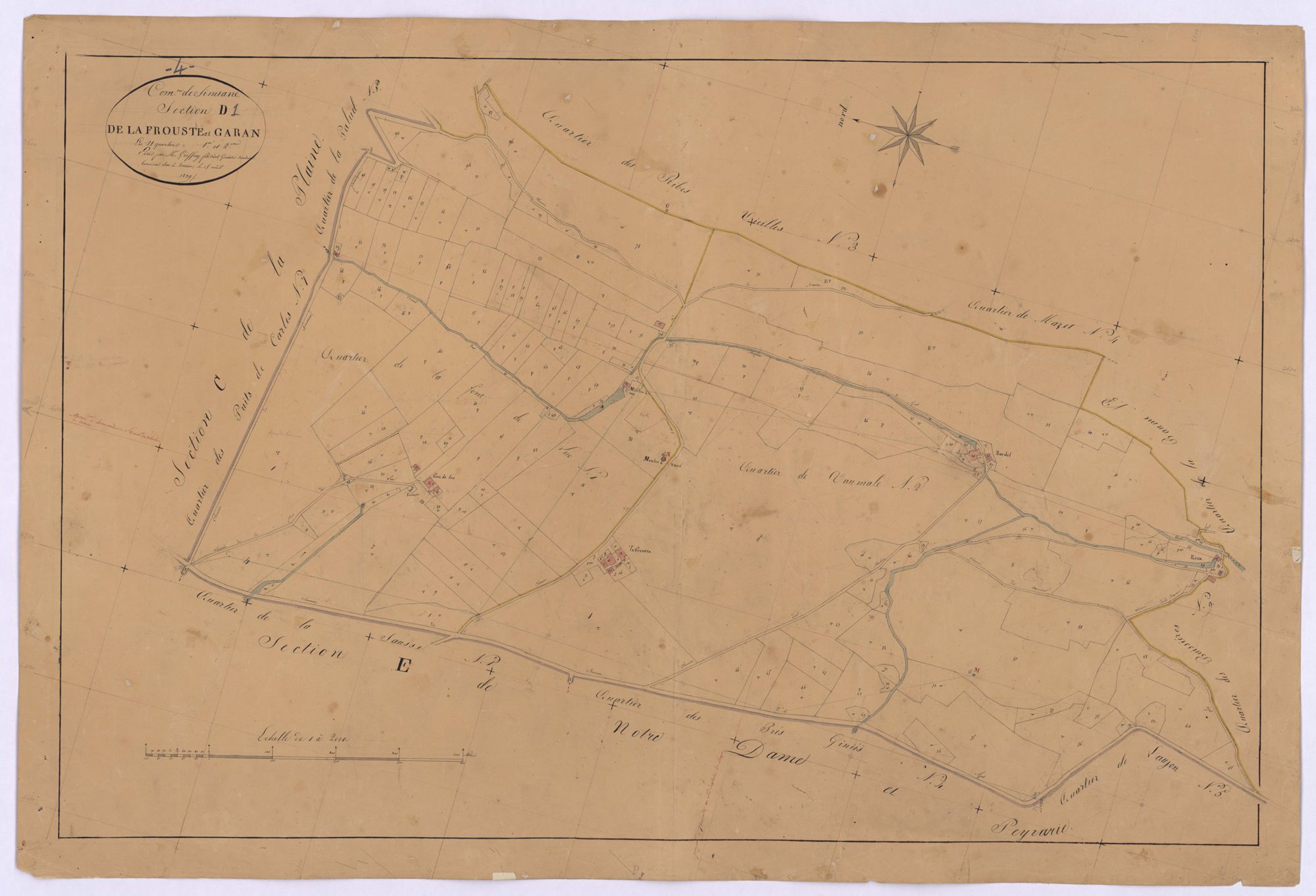 SIMIANE - Section D, Frouste et Garran.