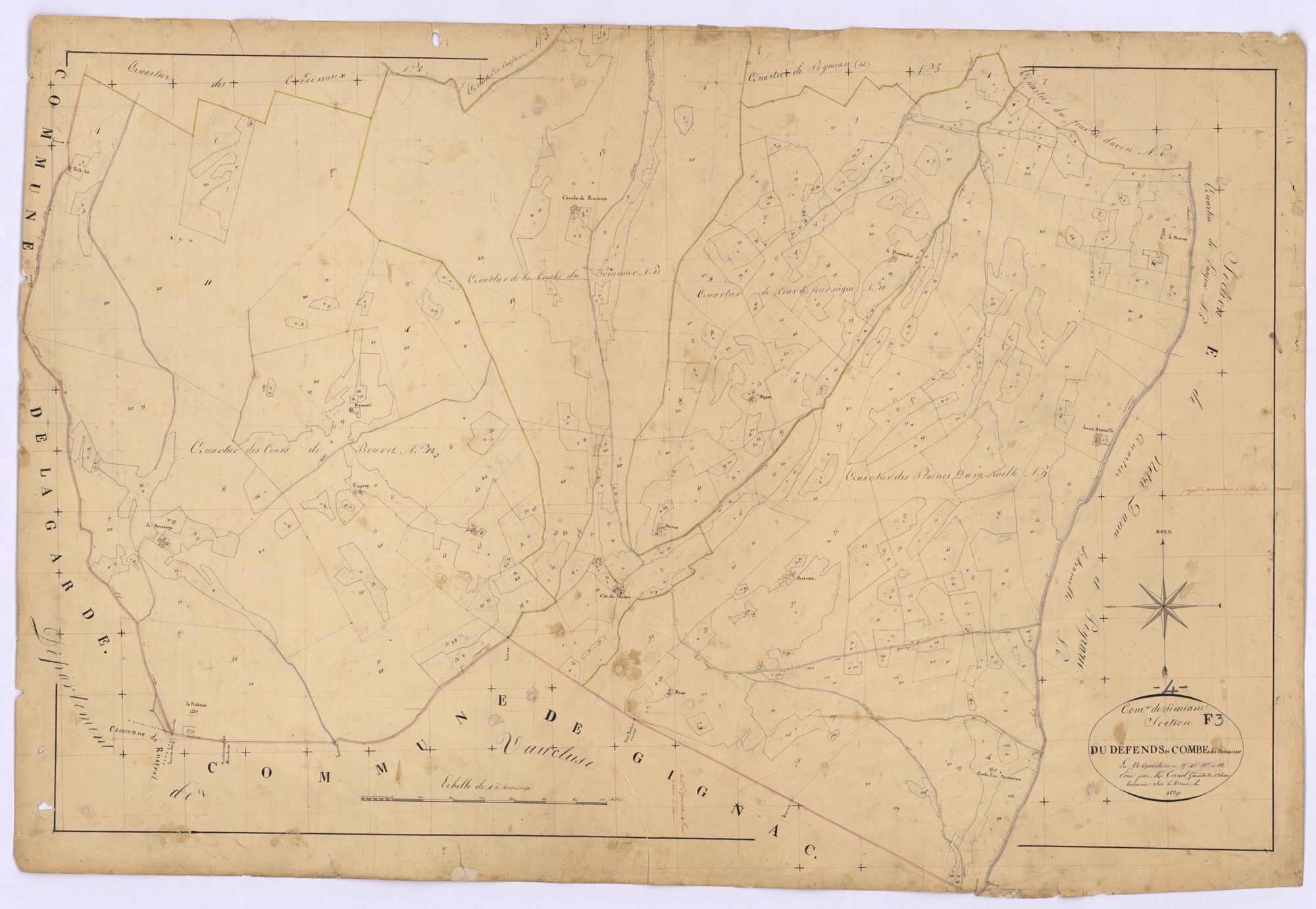 SIMIANE - Section F, Defends et Combe.