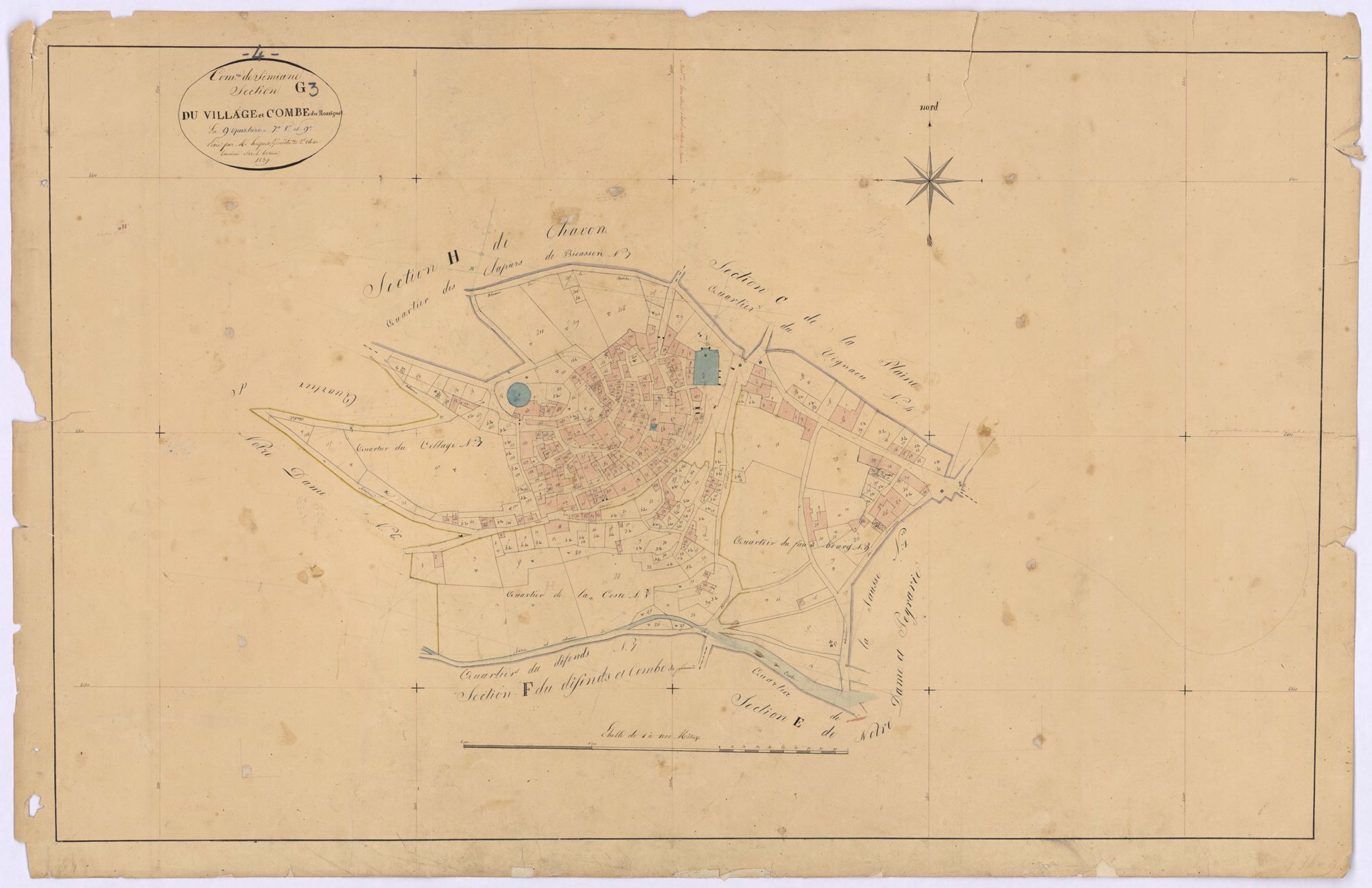 SIMIANE - Section G, Village et Combe.
