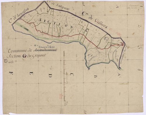 SOURRIBES - Section G, le Crepont.