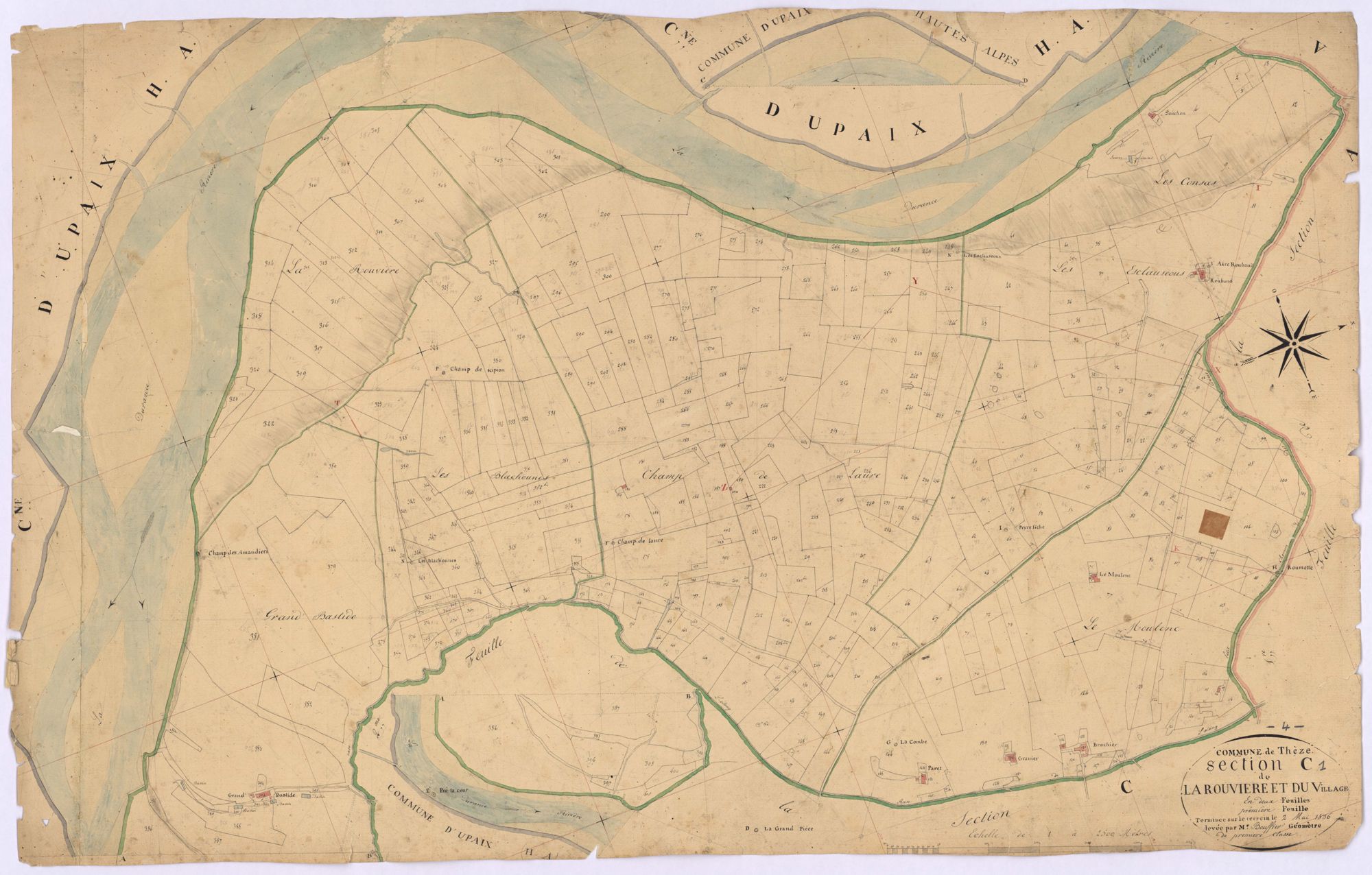 THEZE - Section C, Rouviere et le Village.