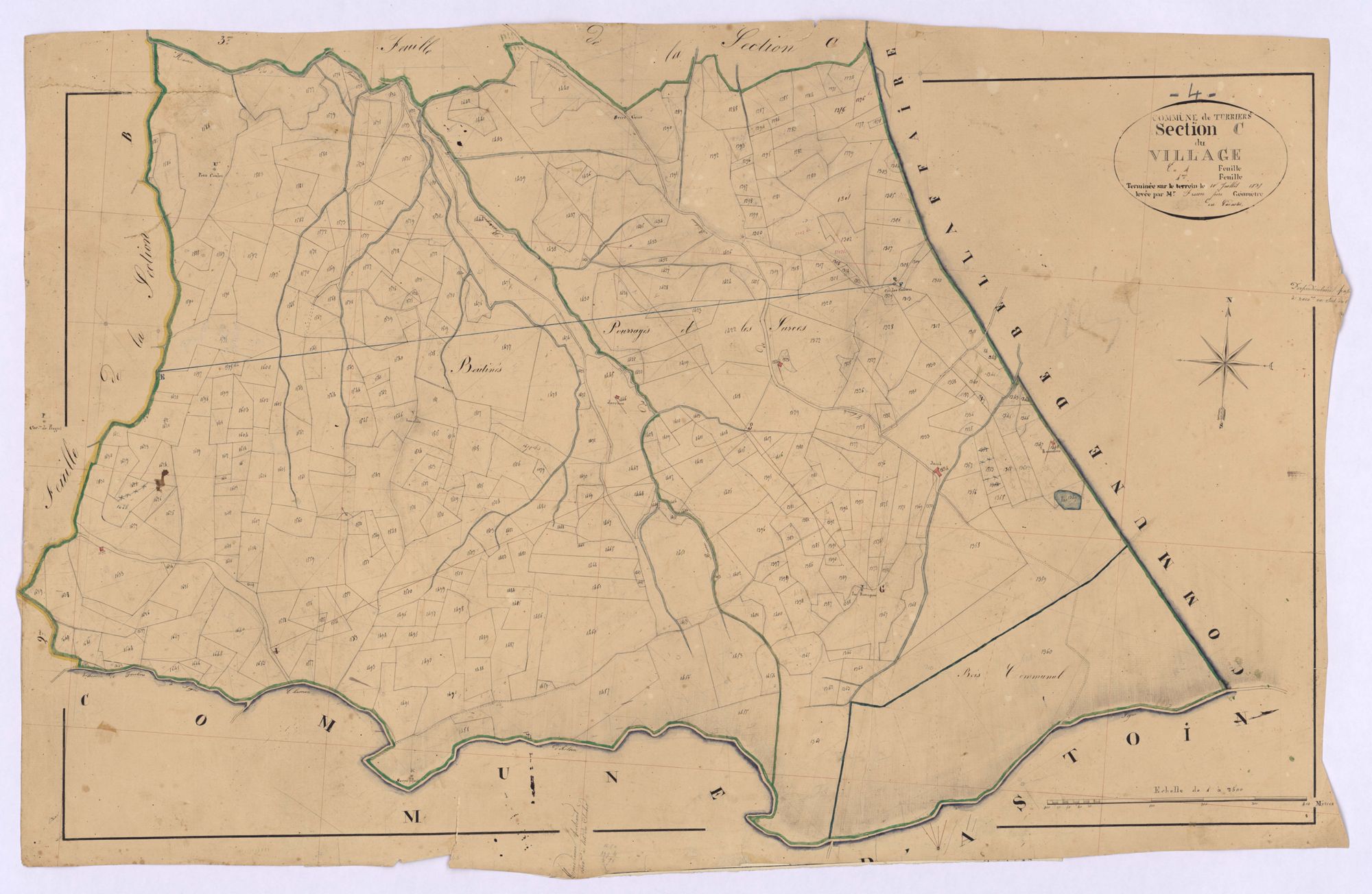 TURRIERS - Section C, le Village.