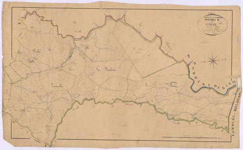 TURRIERS - Section B, Ville et Garcins.