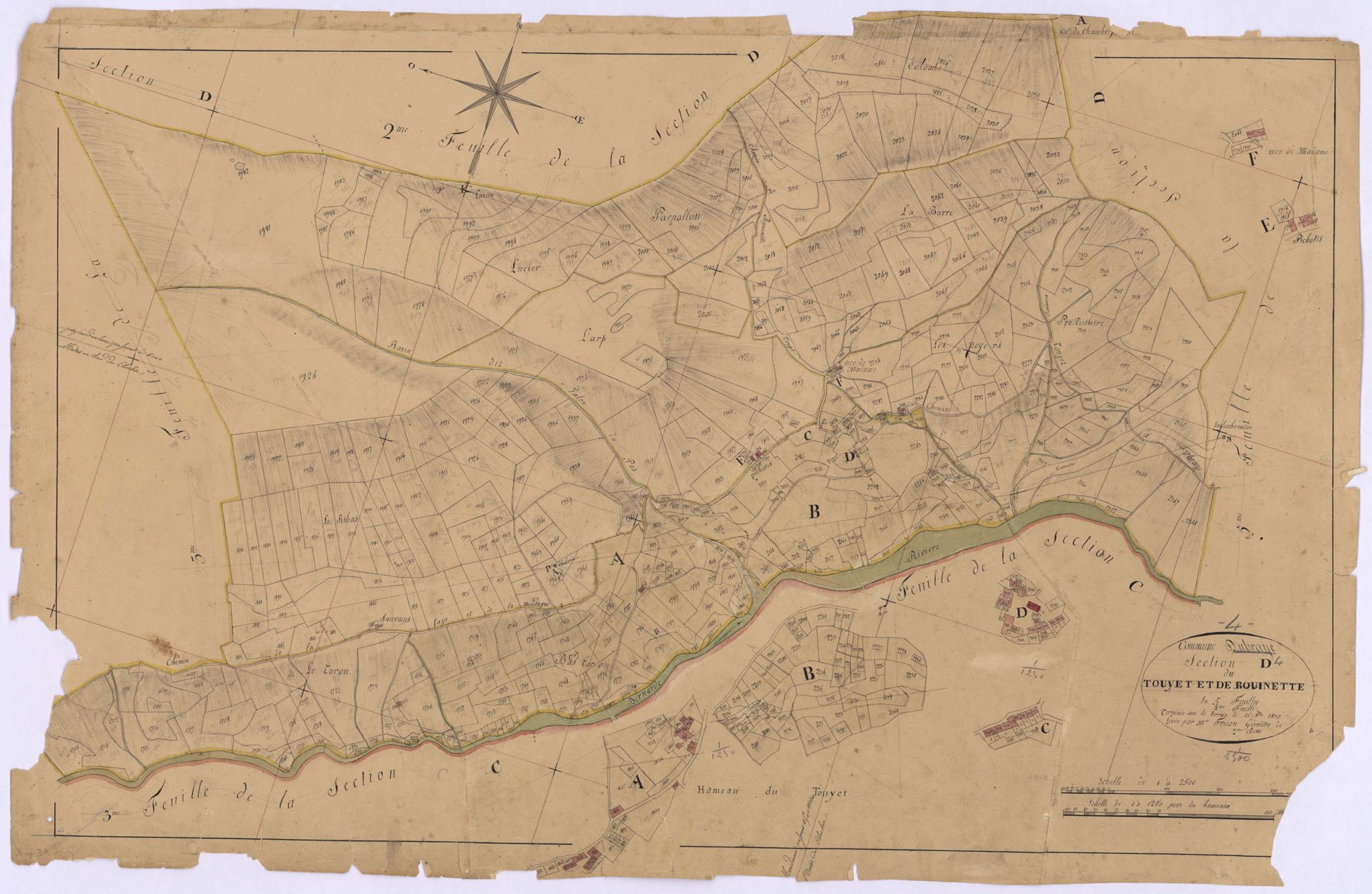 UBRAYE - Section D, Rouinette et Touyet.