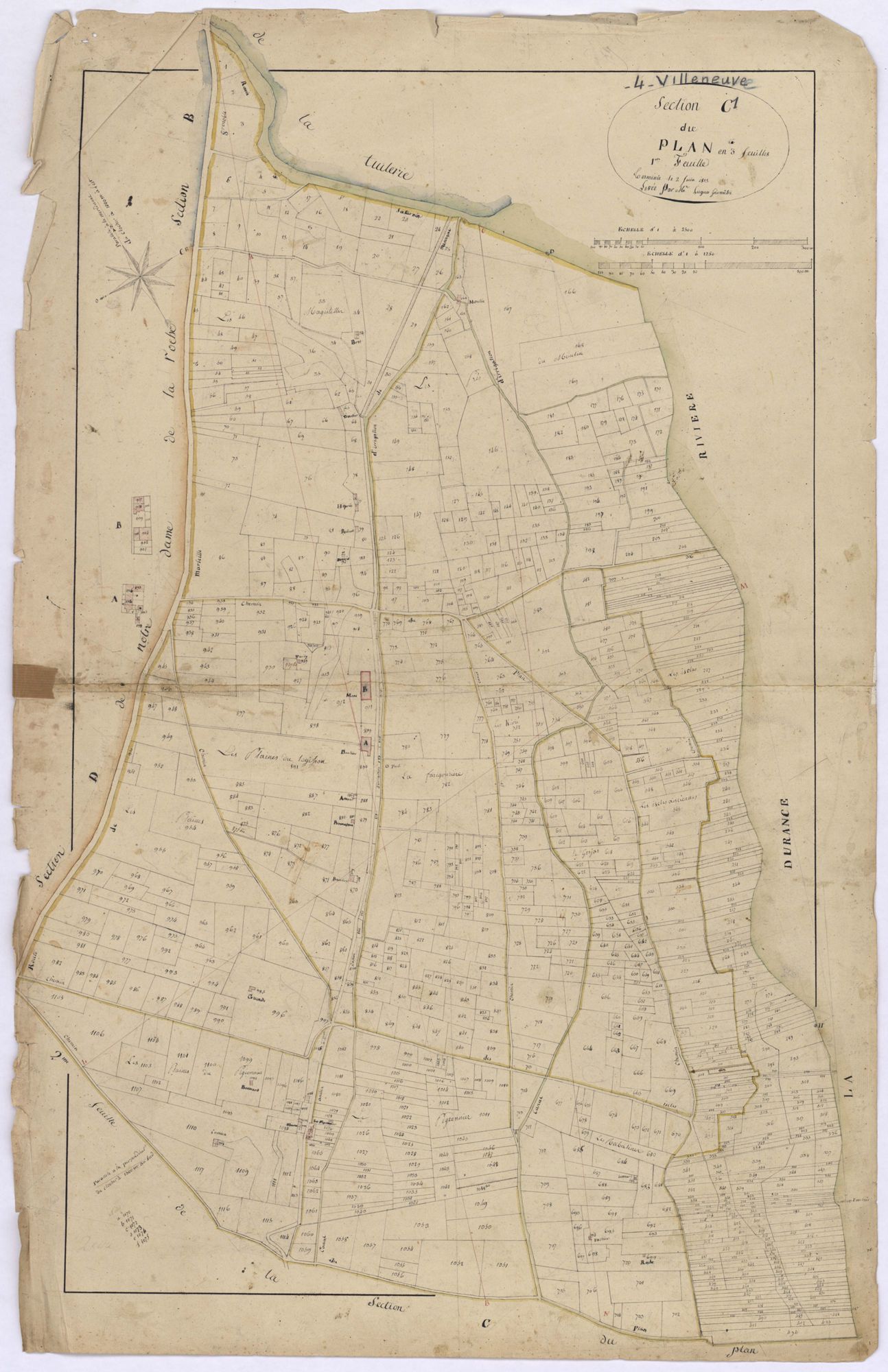VILLENEUVE - Section C, le Plan.