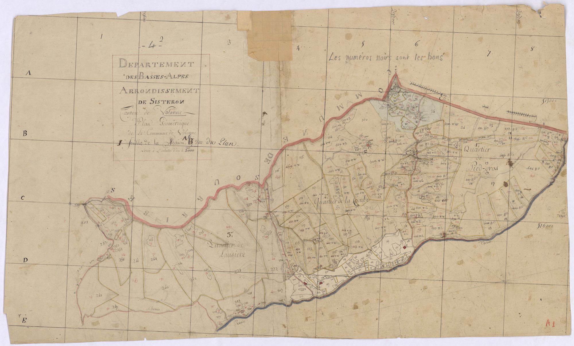 VOLONNE - Section A, le Plan.