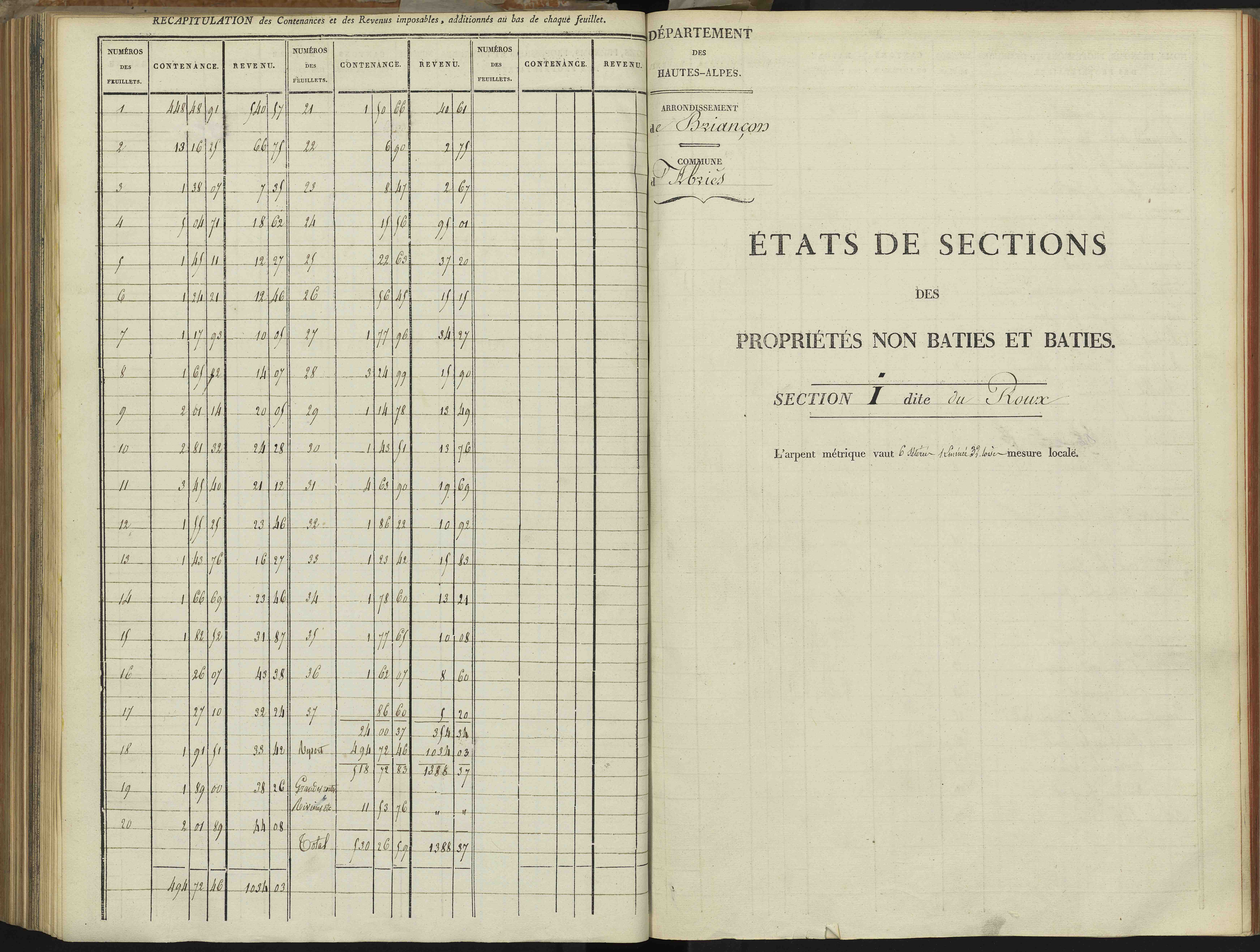 Abriès - 3 P 90/9 - 3 P 90/9 - Section I. 