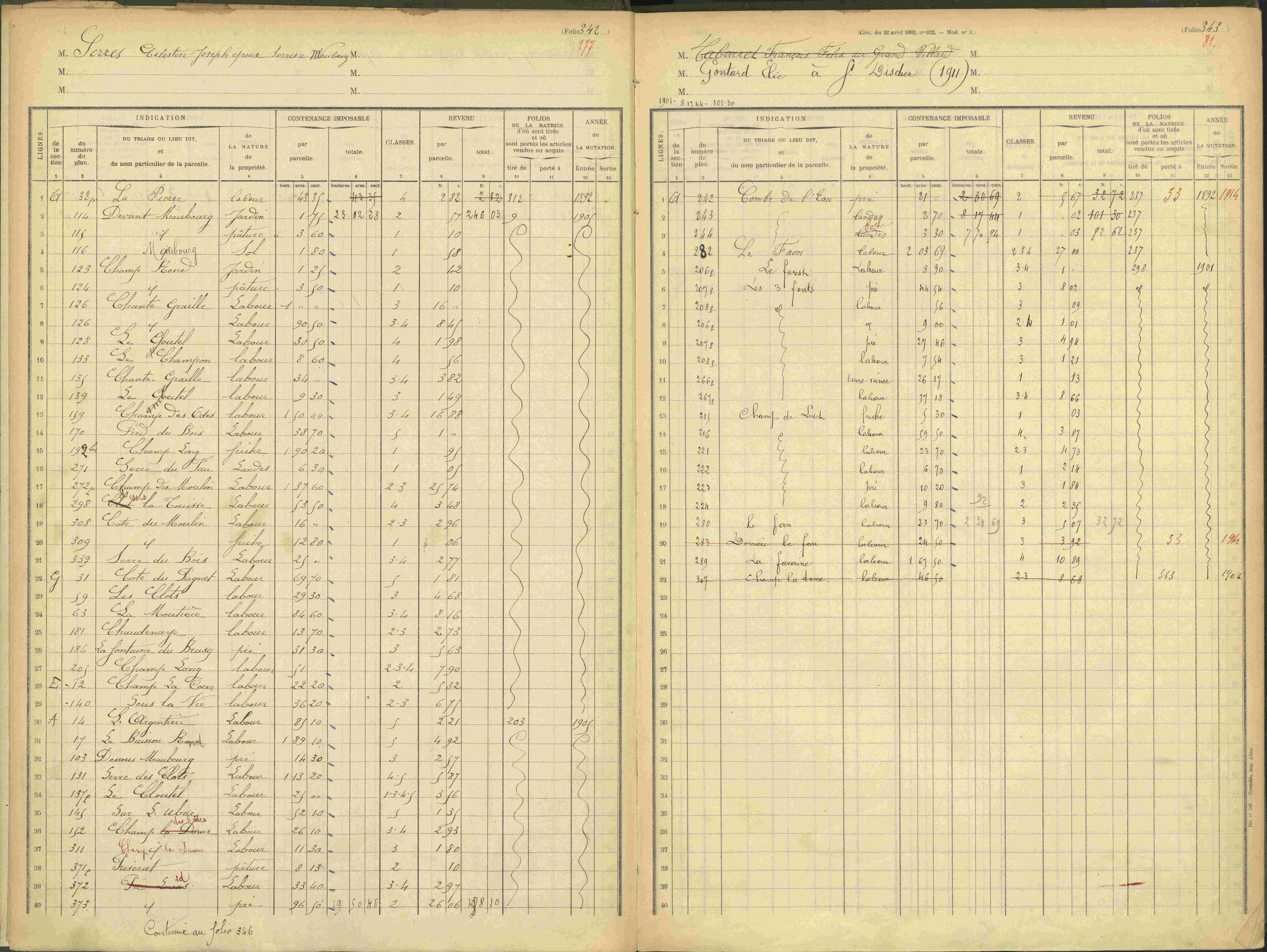 Agnières-en-Dévoluy - 3 P 109/1 - 3 P 109/1 - Matrice, folios 341-379. 