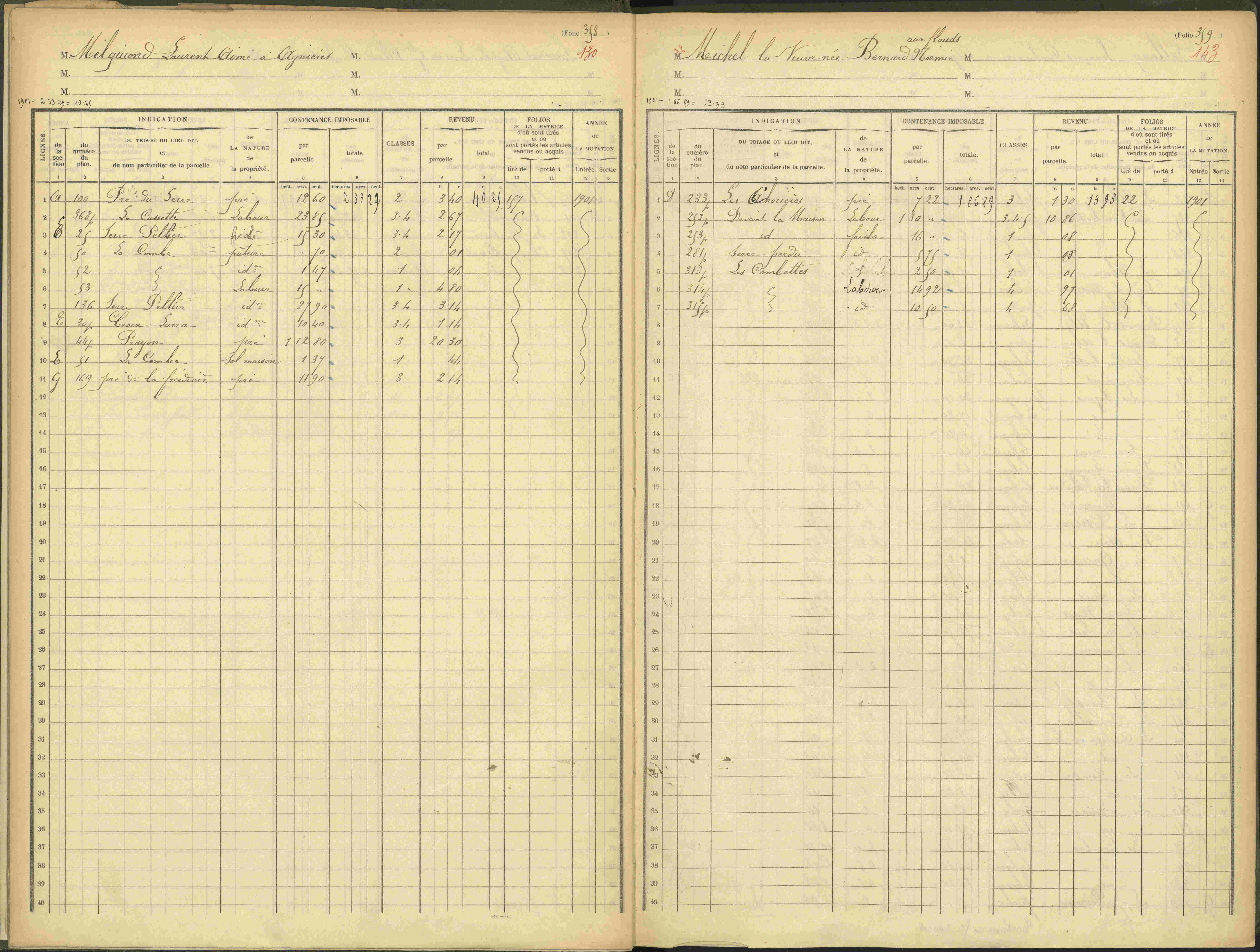 Agnières-en-Dévoluy - 3 P 109/1 - 3 P 109/1 - Matrice, folios 341-379. 