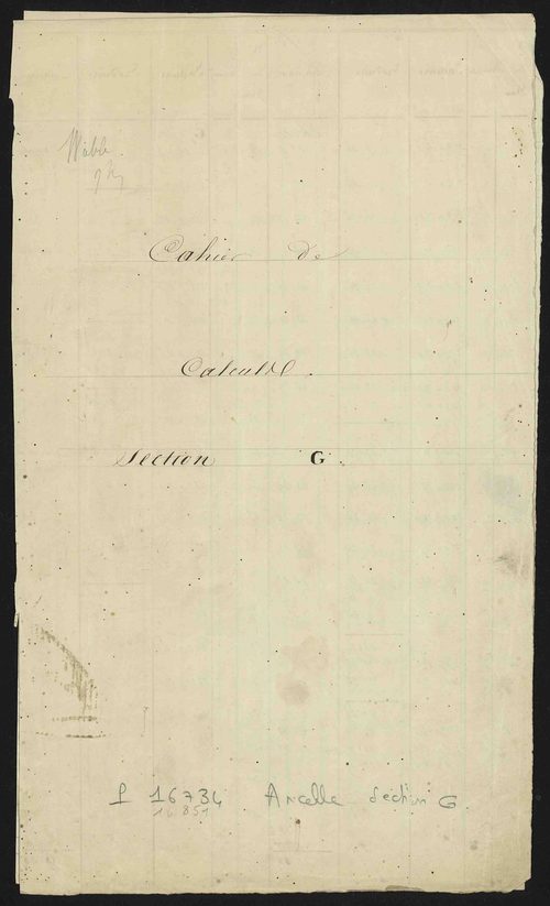 Ancelle - 3 P 126/9 - 3 P 126/9 - Cahier de calcul (section G) 
