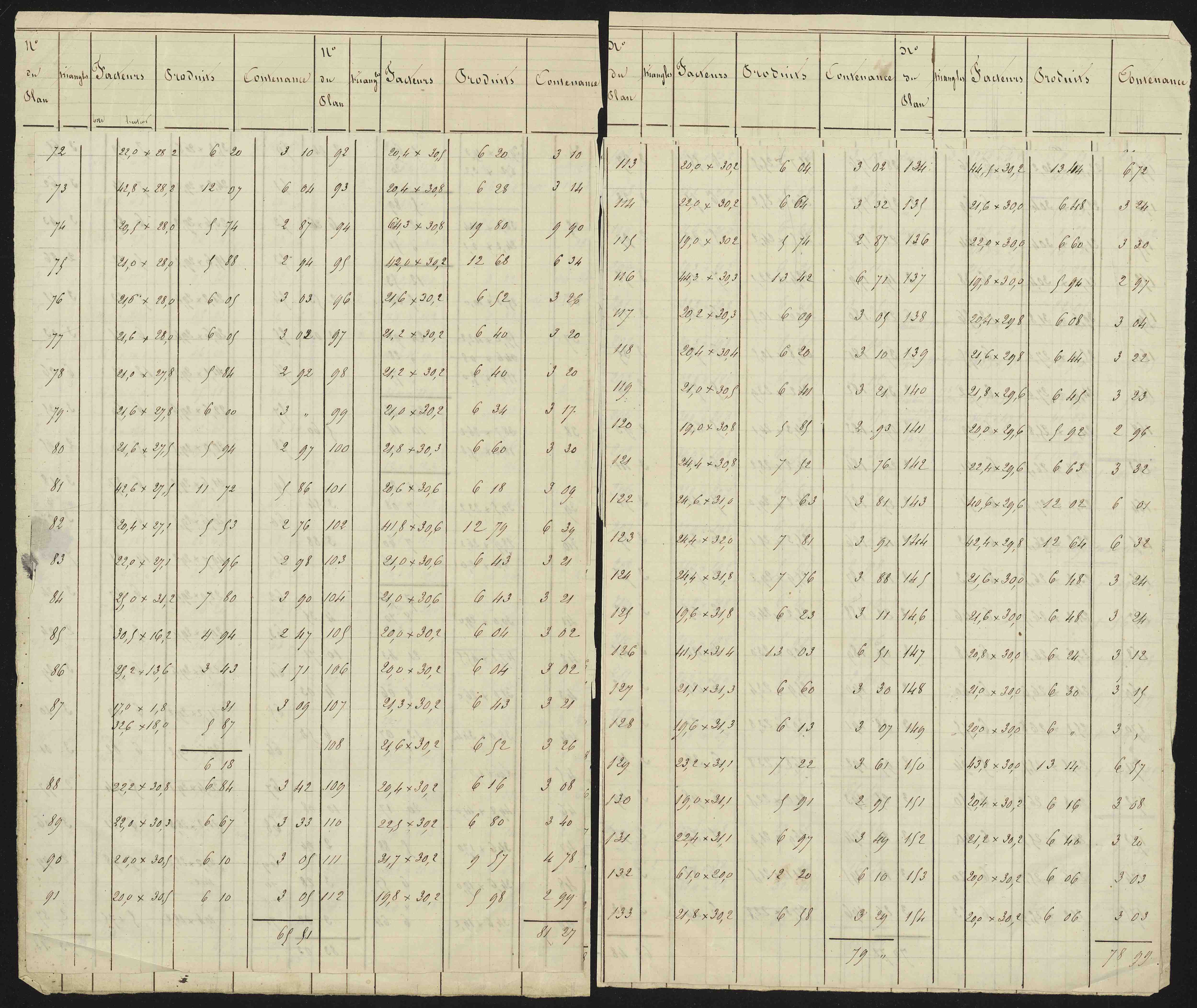Ancelle - 3 P 126/9 - 3 P 126/9 - Cahier de calcul (section G) 