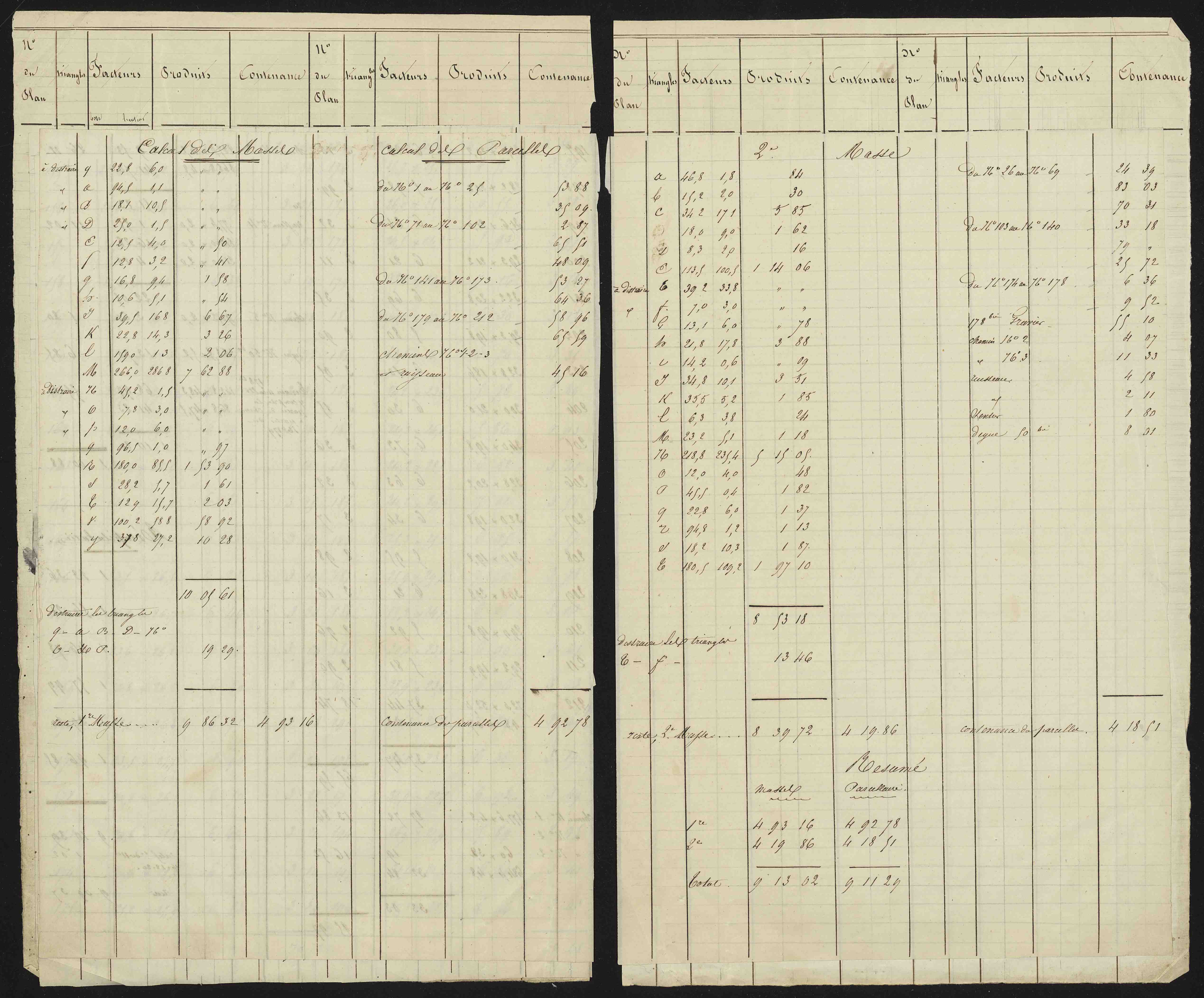 Ancelle - 3 P 126/9 - 3 P 126/9 - Cahier de calcul (section G) 