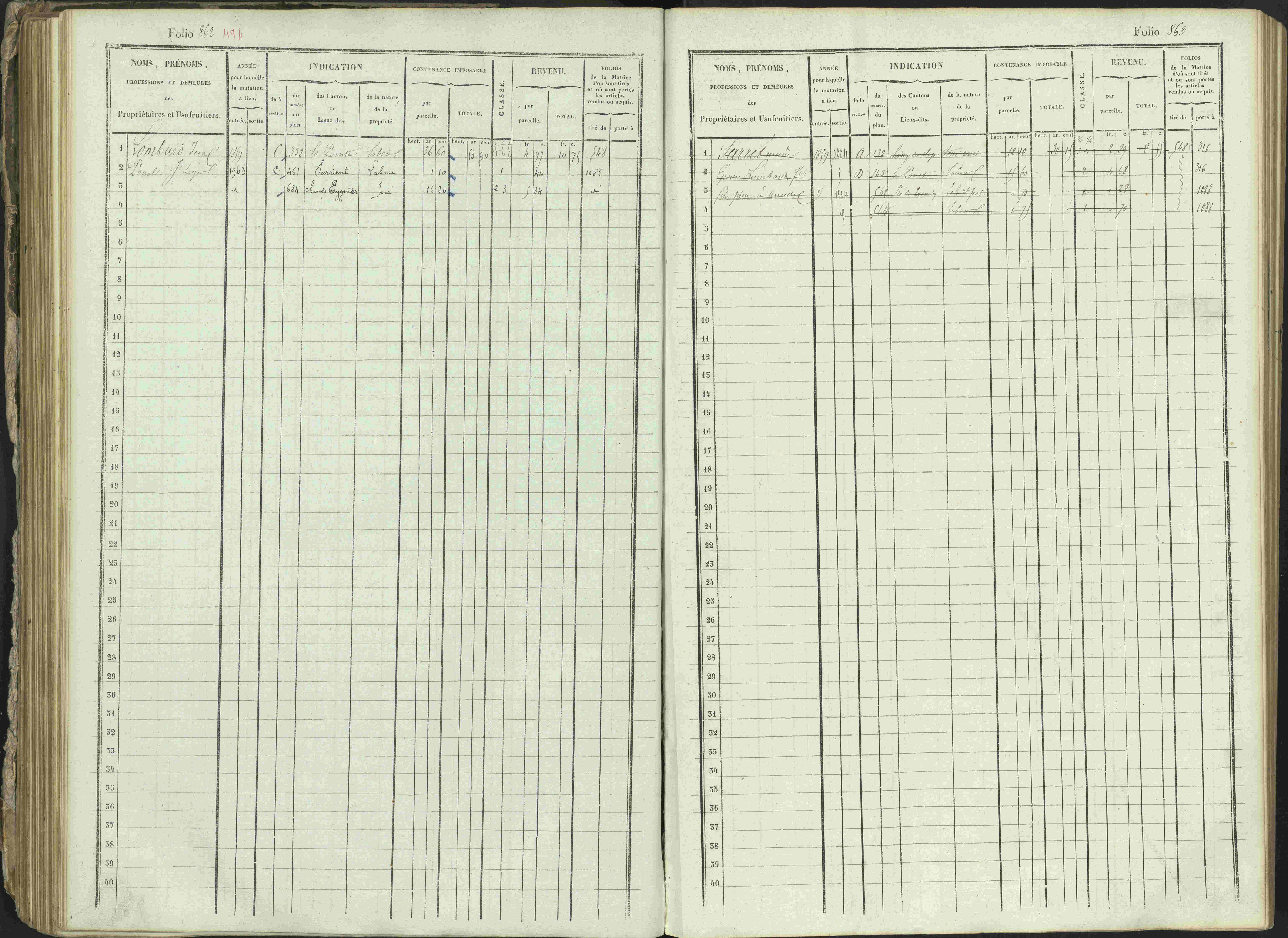 Ancelle - 3 P 129/1 - 3 P 129/1 - Matrice, folios 625-1246. 