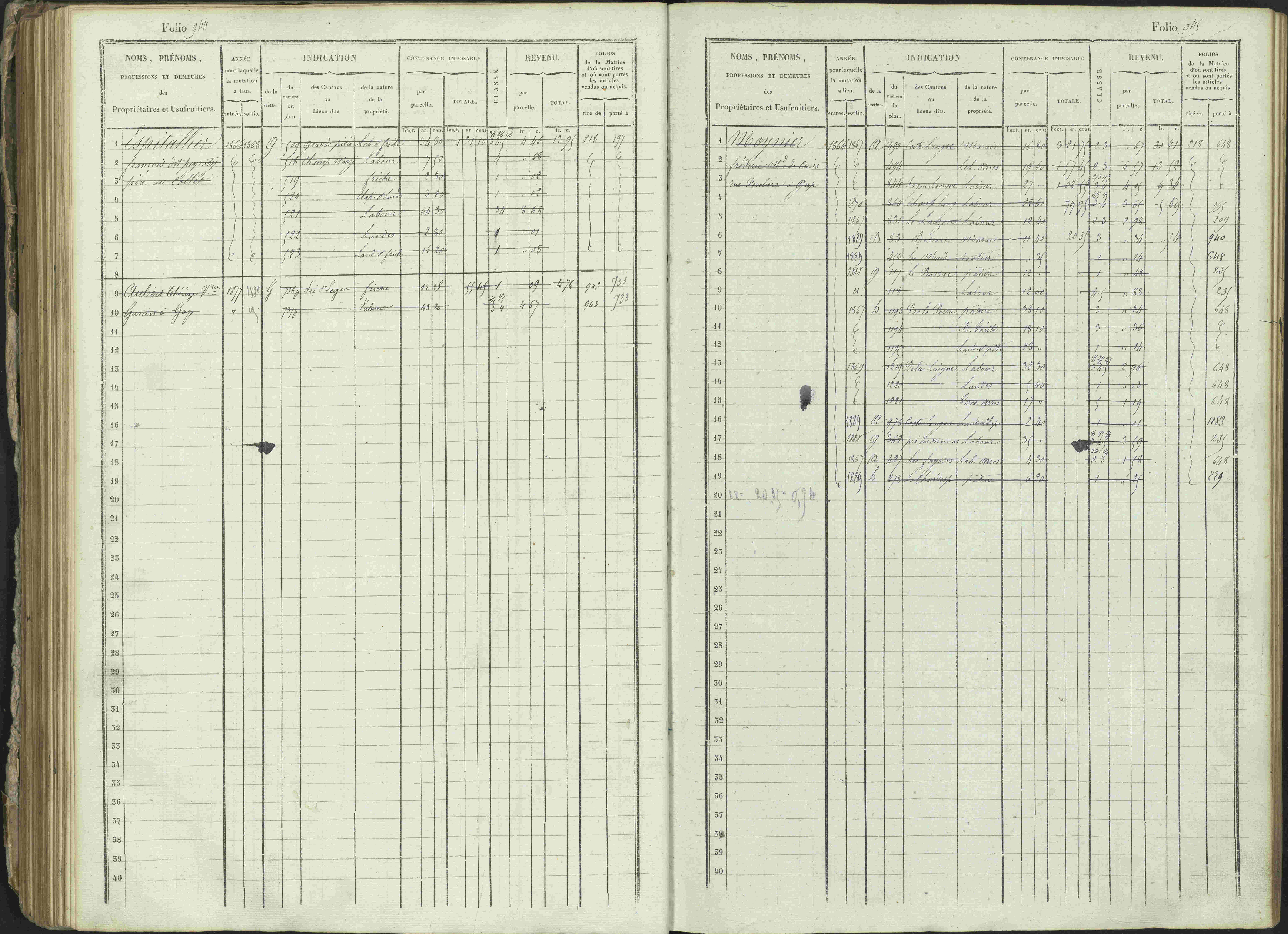 Ancelle - 3 P 129/1 - 3 P 129/1 - Matrice, folios 625-1246. 