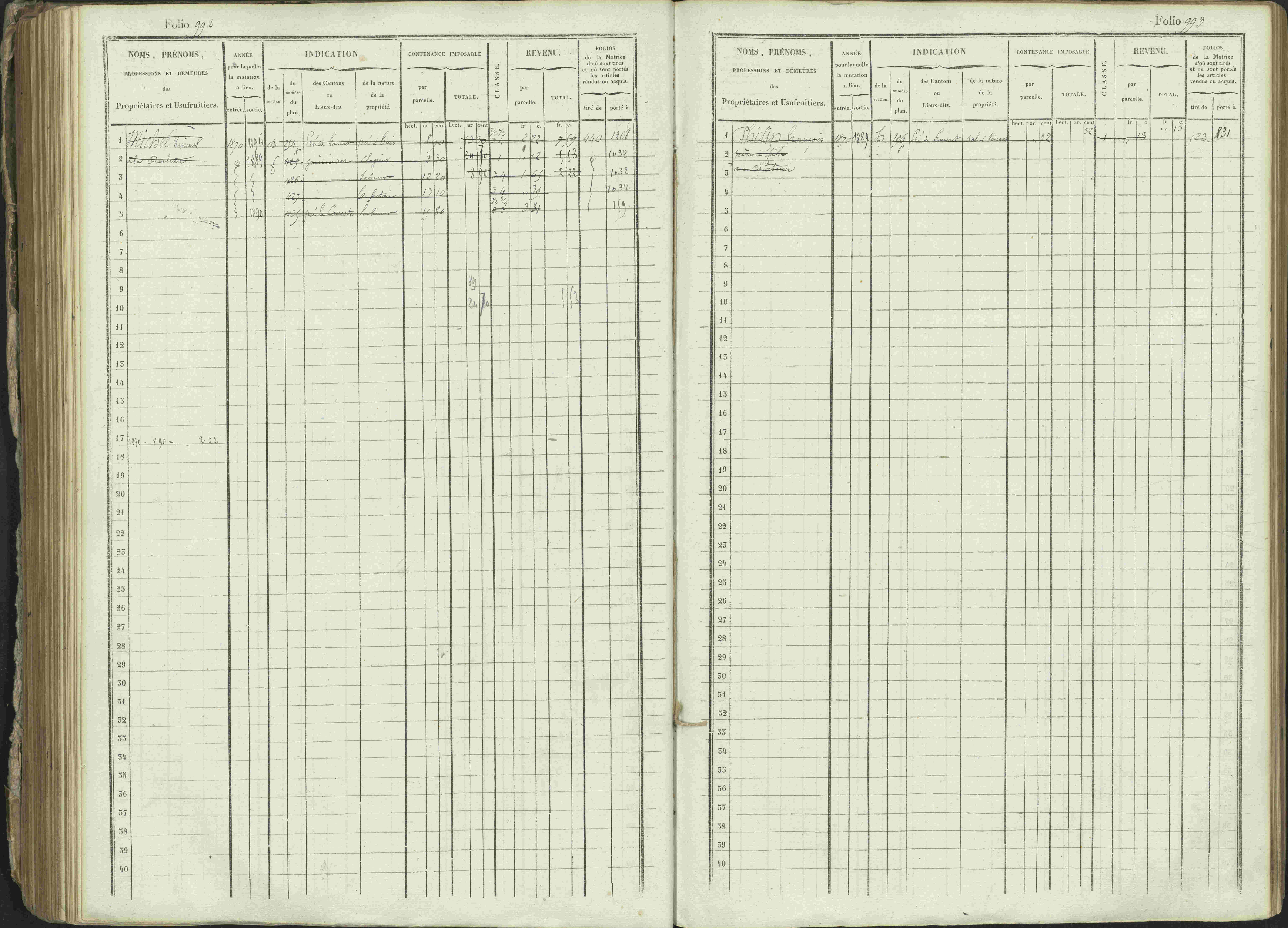 Ancelle - 3 P 129/1 - 3 P 129/1 - Matrice, folios 625-1246. 