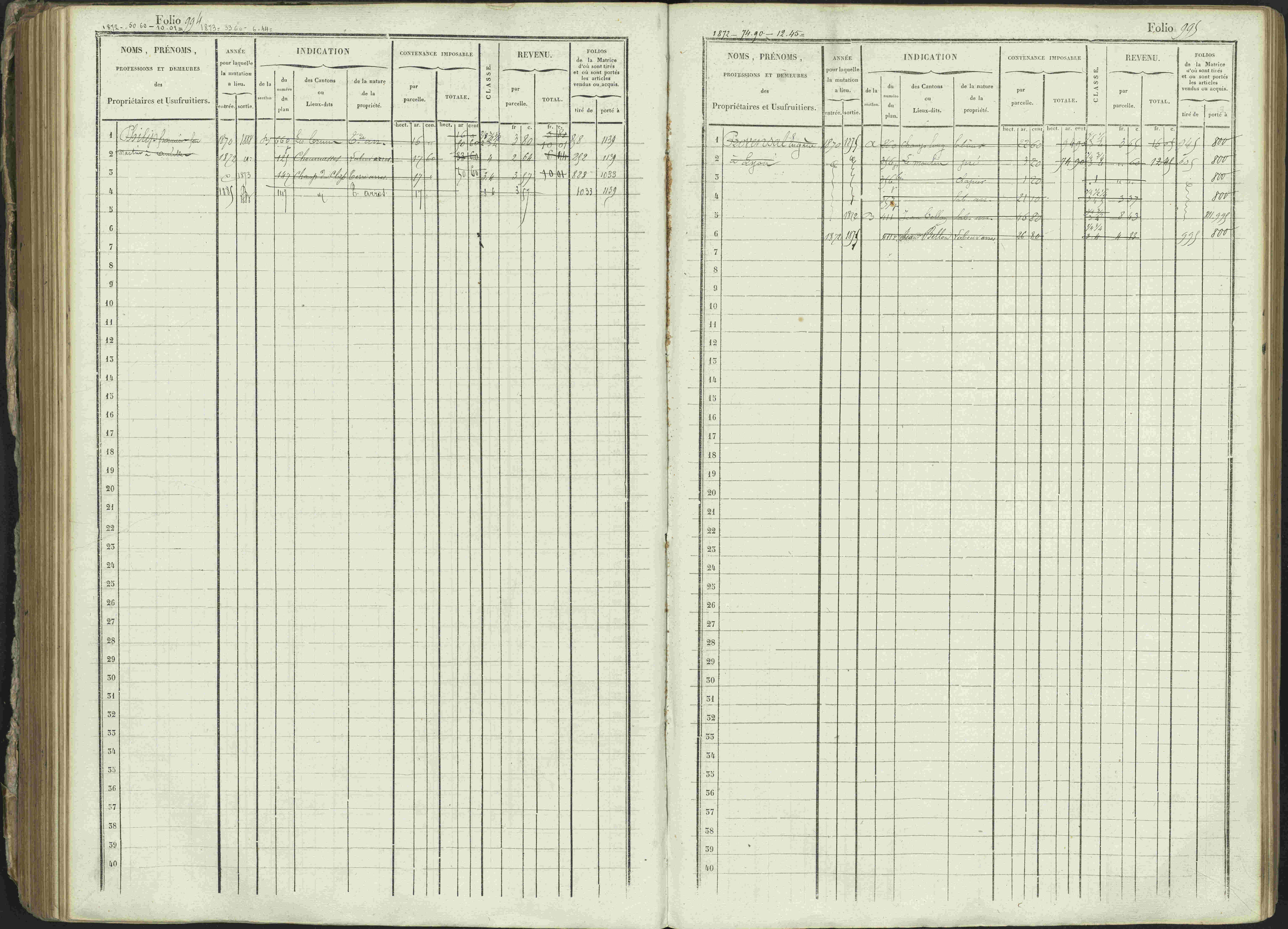 Ancelle - 3 P 129/1 - 3 P 129/1 - Matrice, folios 625-1246. 