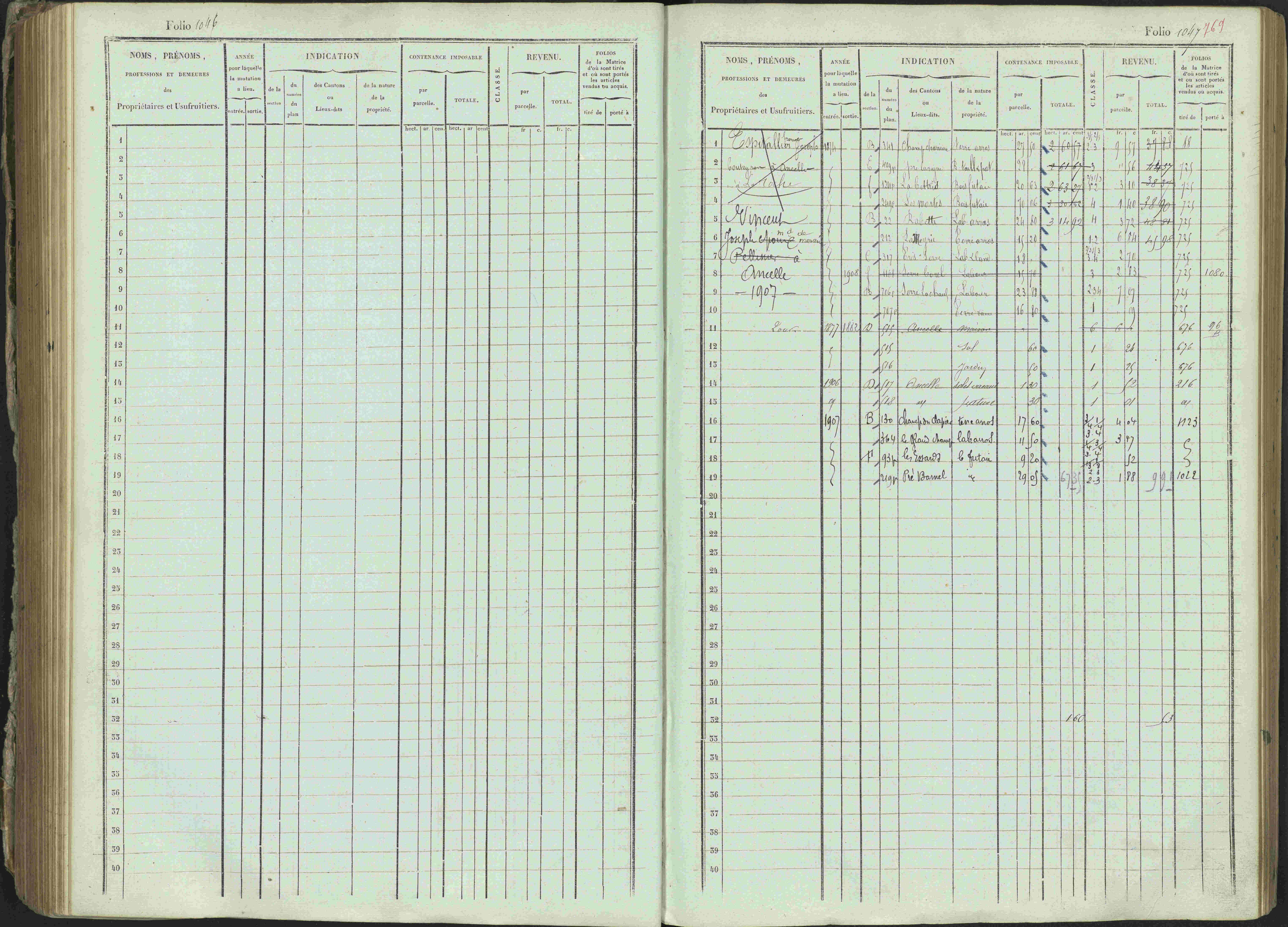 Ancelle - 3 P 129/1 - 3 P 129/1 - Matrice, folios 625-1246. 