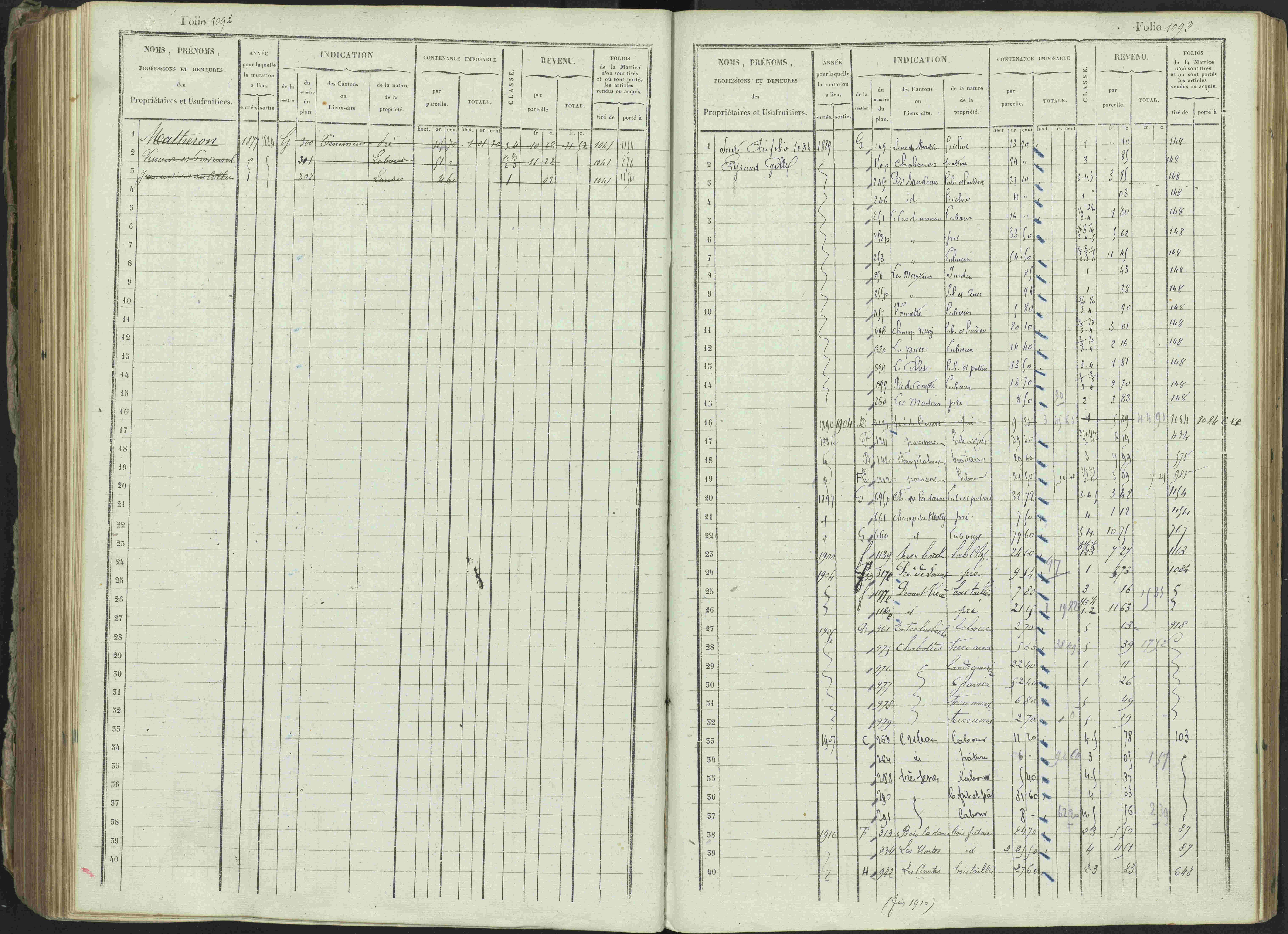 Ancelle - 3 P 129/1 - 3 P 129/1 - Matrice, folios 625-1246. 