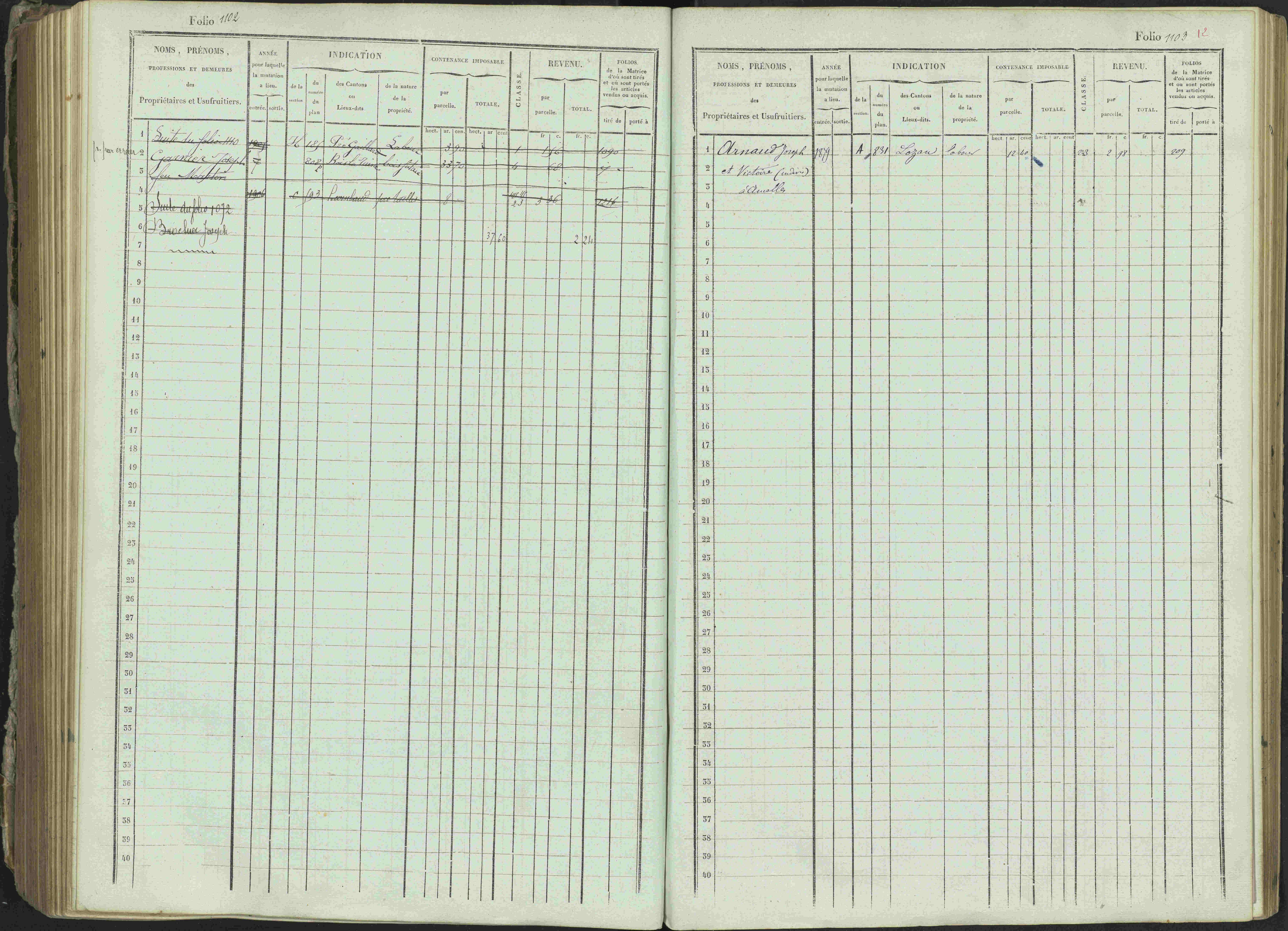 Ancelle - 3 P 129/1 - 3 P 129/1 - Matrice, folios 625-1246. 
