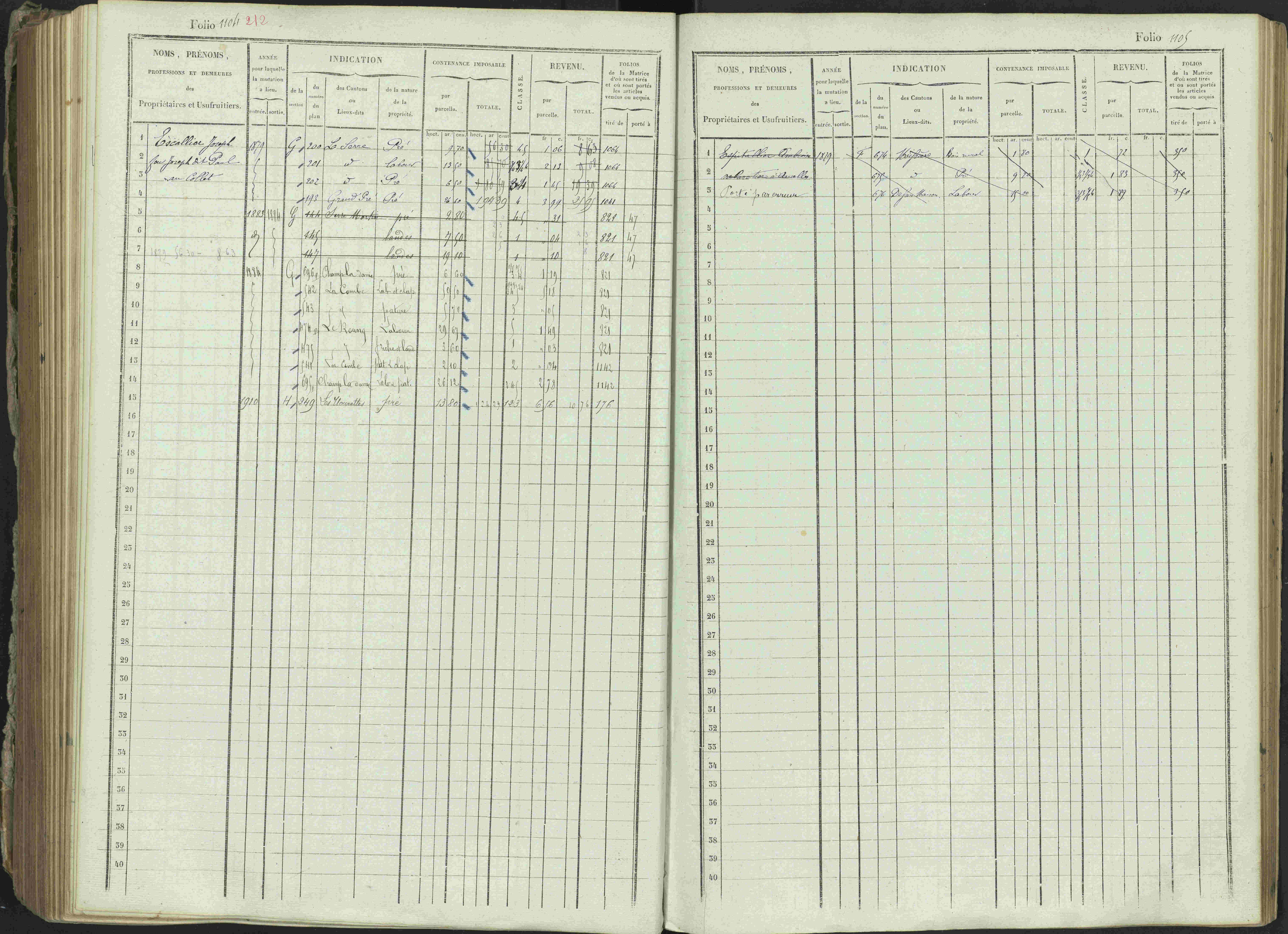 Ancelle - 3 P 129/1 - 3 P 129/1 - Matrice, folios 625-1246. 