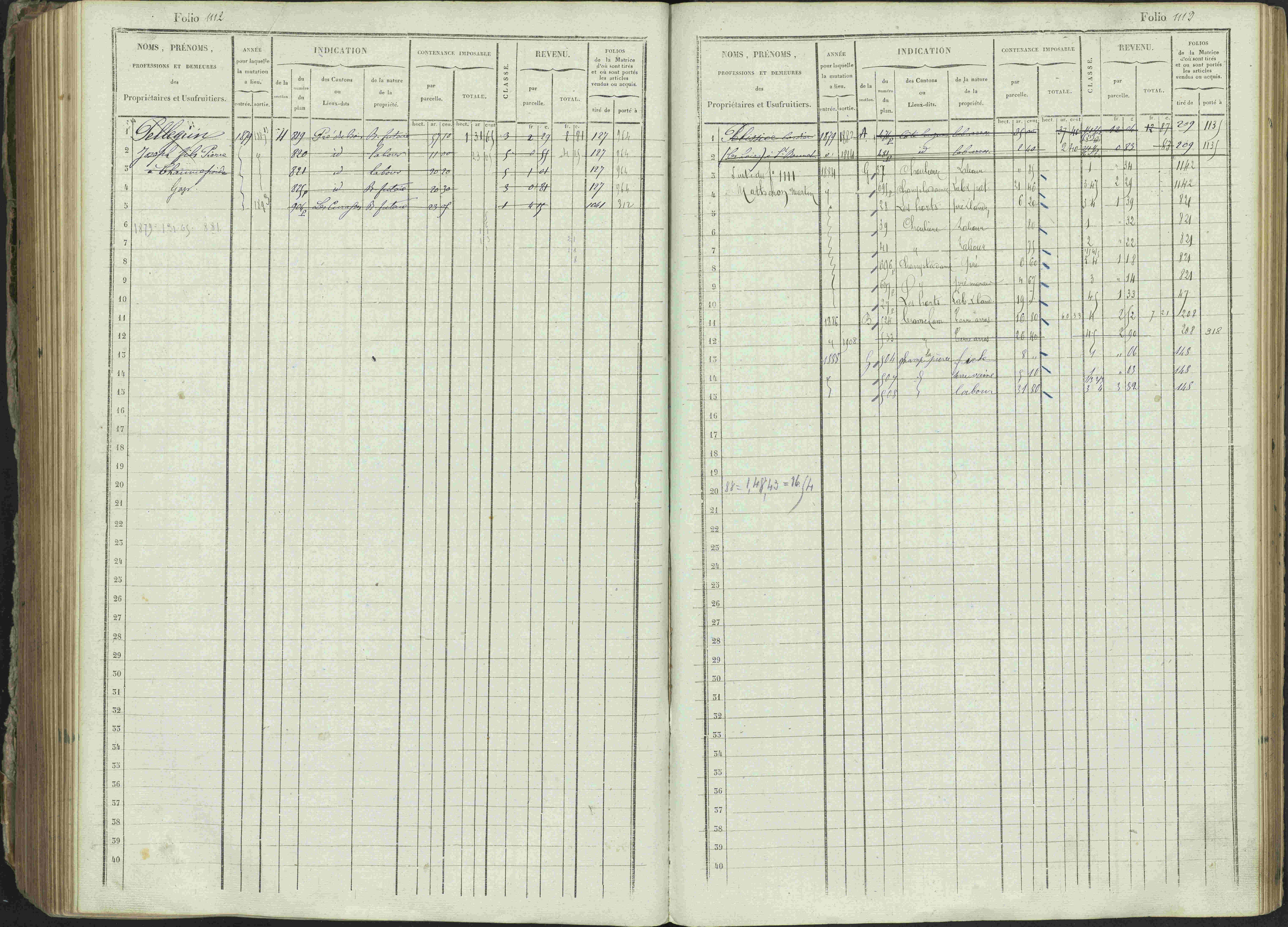 Ancelle - 3 P 129/1 - 3 P 129/1 - Matrice, folios 625-1246. 